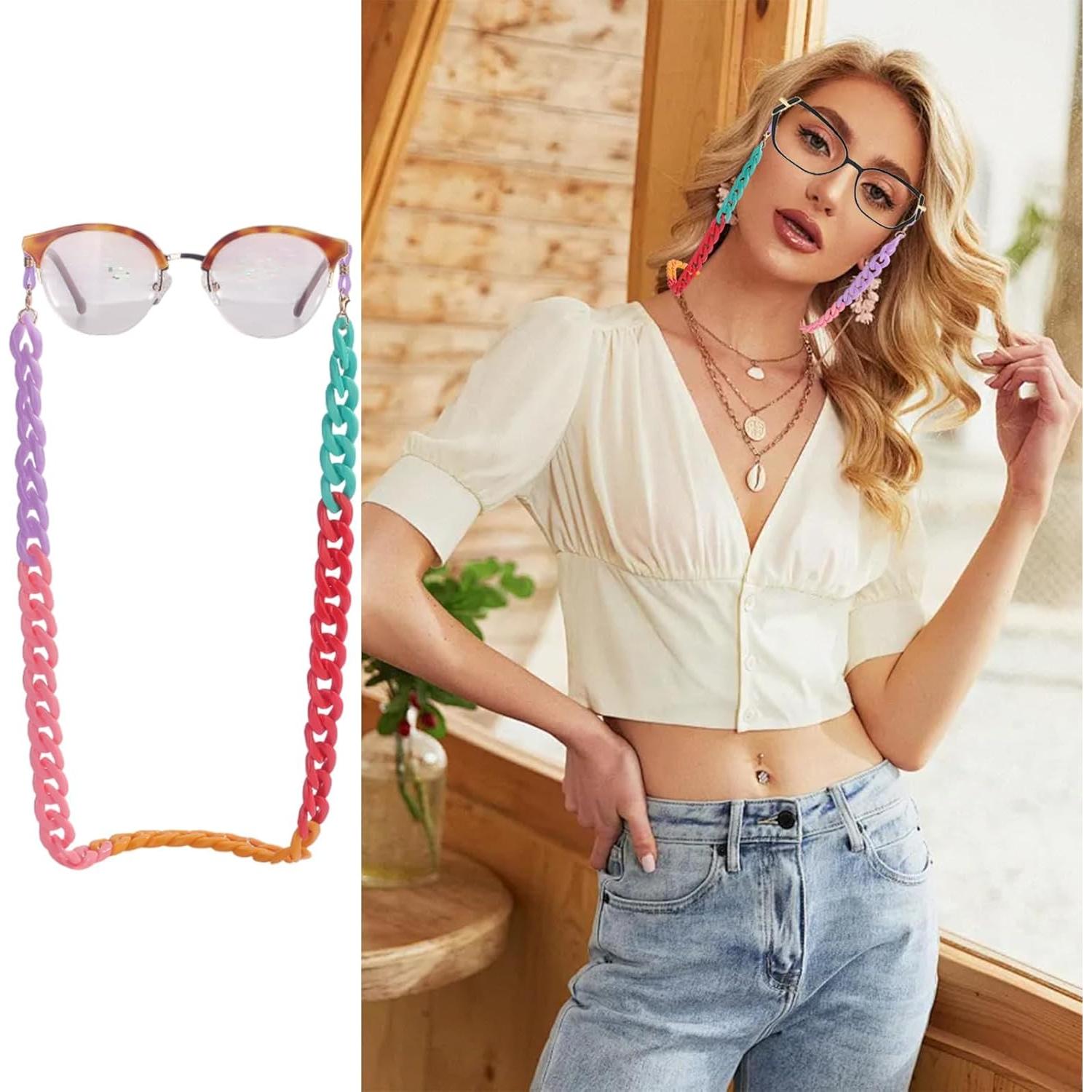 Cadena de Gafas Acrílicas AOOLIA para Mujeres - Tamaño Universal