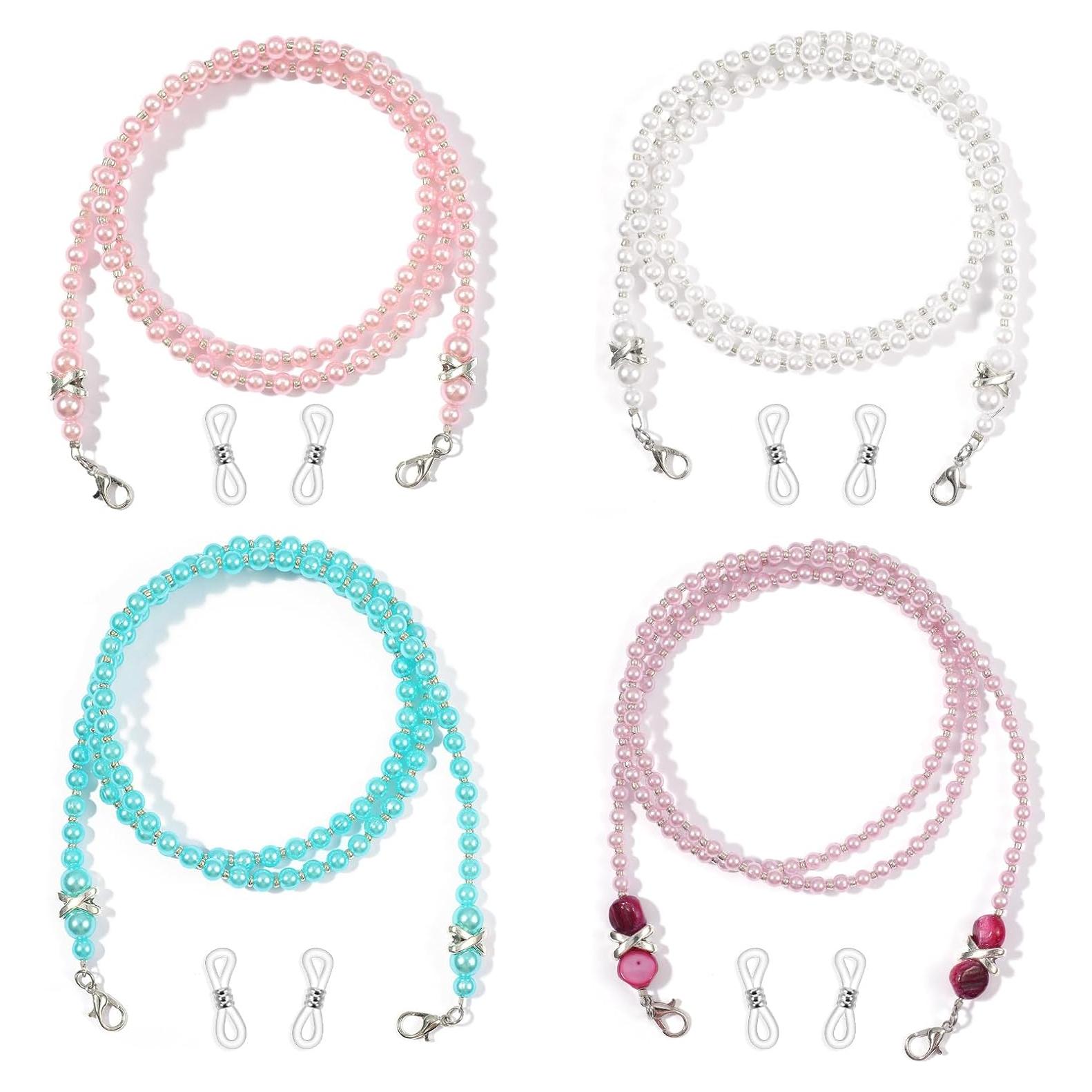 Cadena de Gafas Classicseali 4 Piezas Perlas Acrílico Mujeres