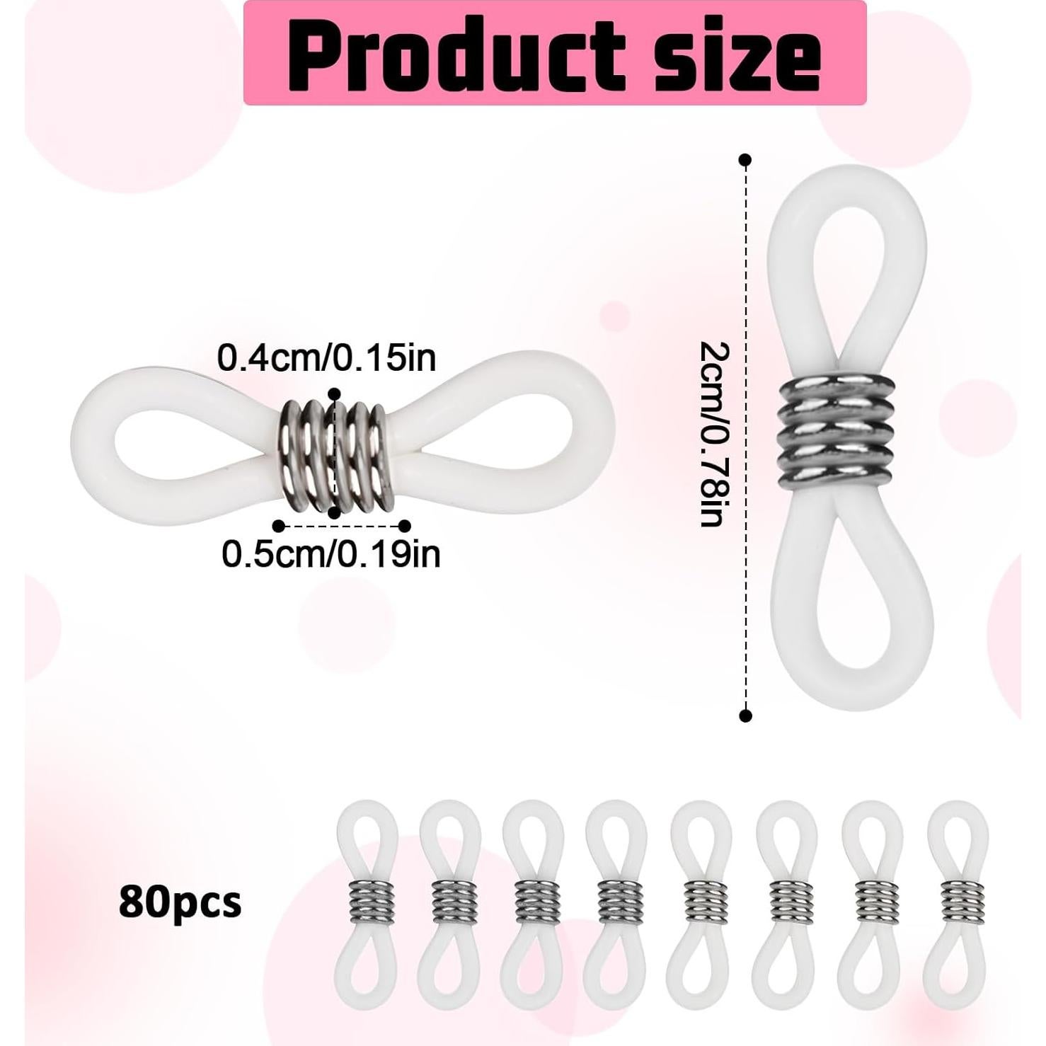 80 Anillos de Silicona para Gafas InnoHHustle Ajustables