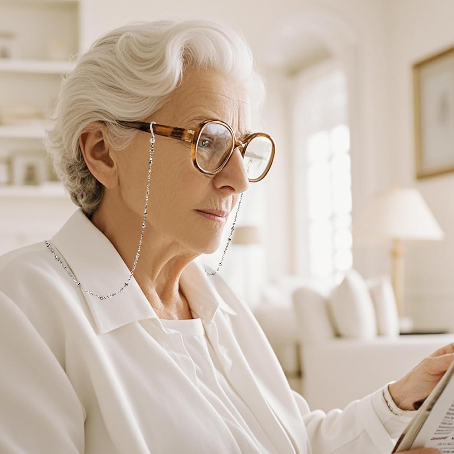 Cadenas de Gafas con Cuentas para Mujeres - Oro Rosa y Plata