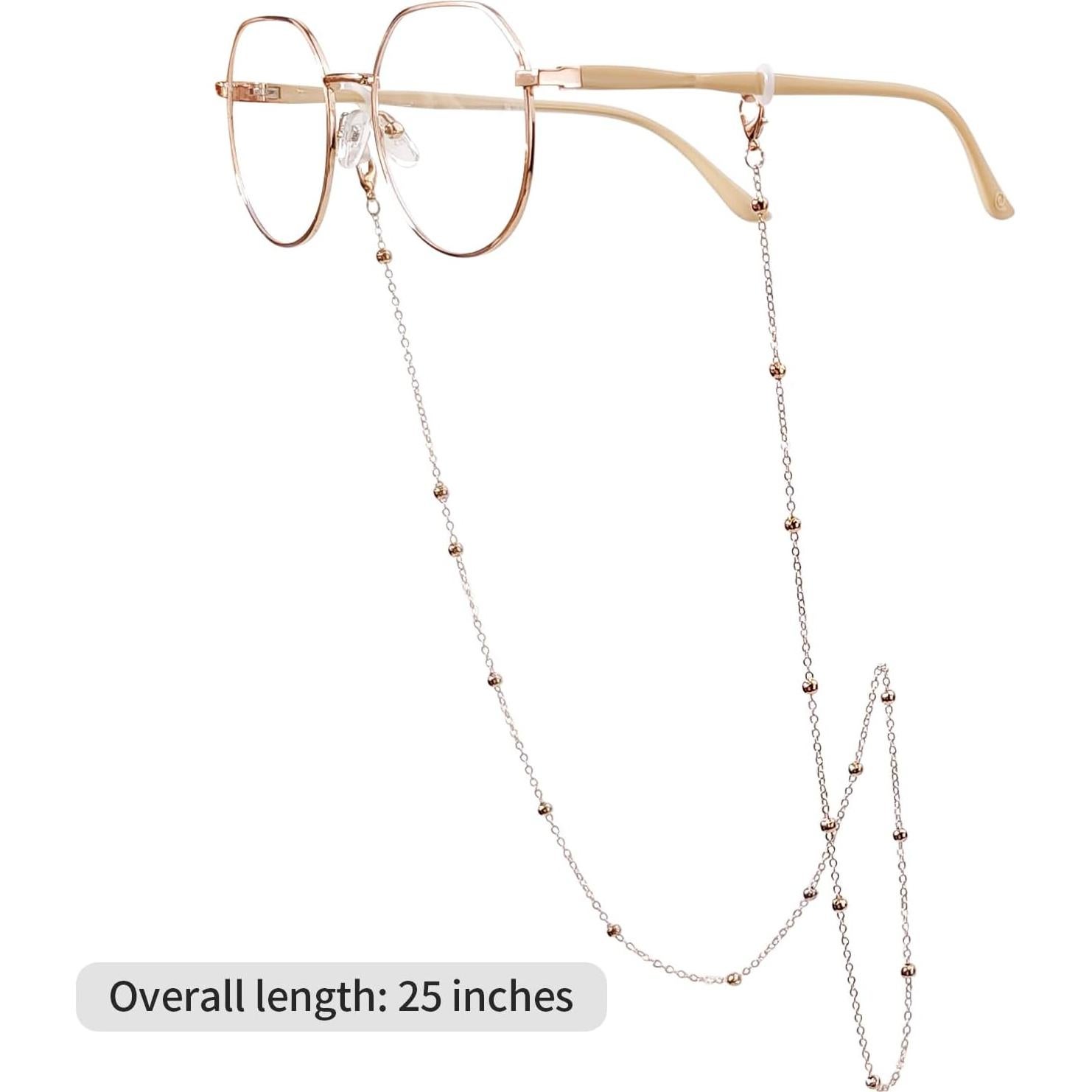 Cadenas de Gafas con Cuentas para Mujeres - Oro Rosa y Plata
