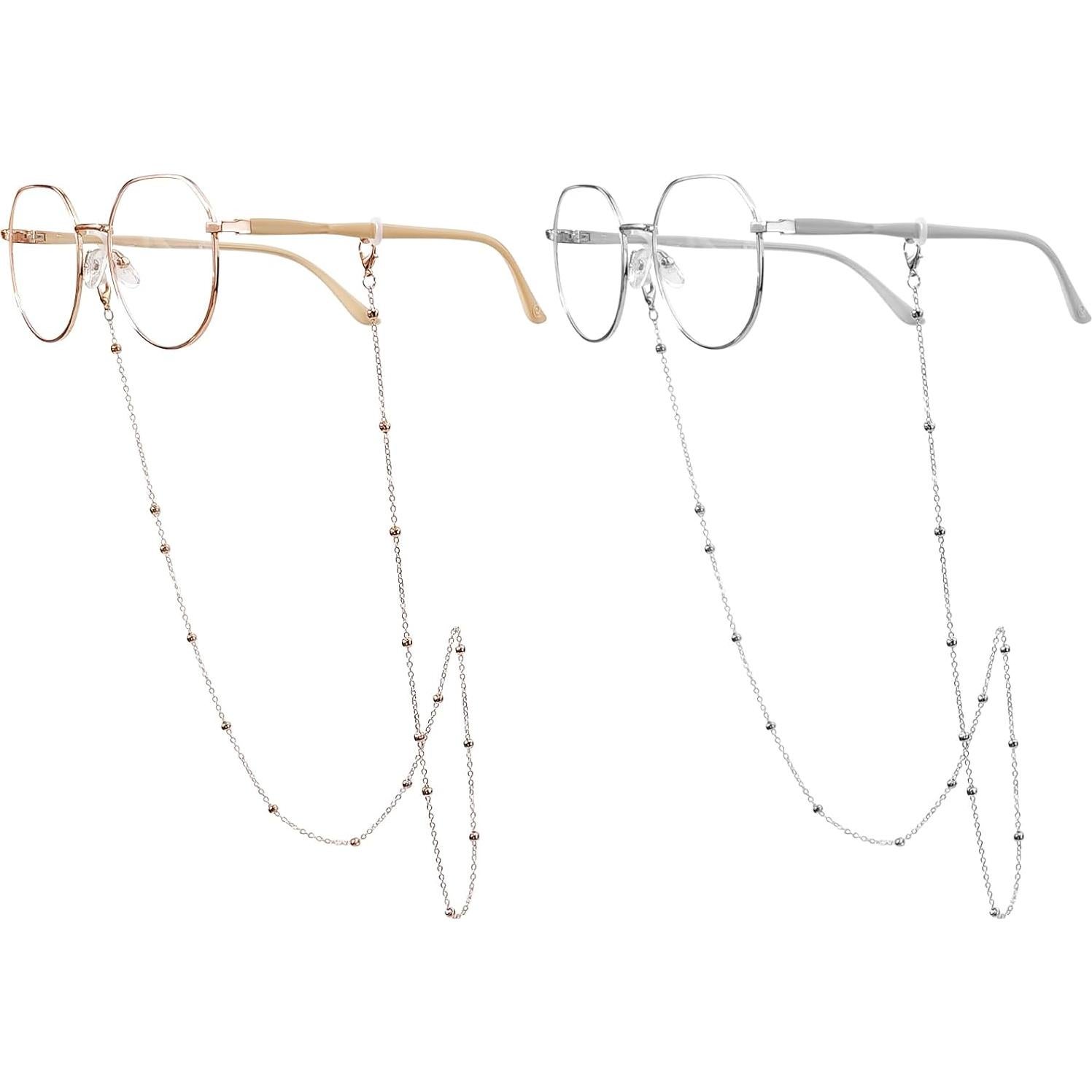 Cadenas de Gafas con Cuentas para Mujeres - Oro Rosa y Plata