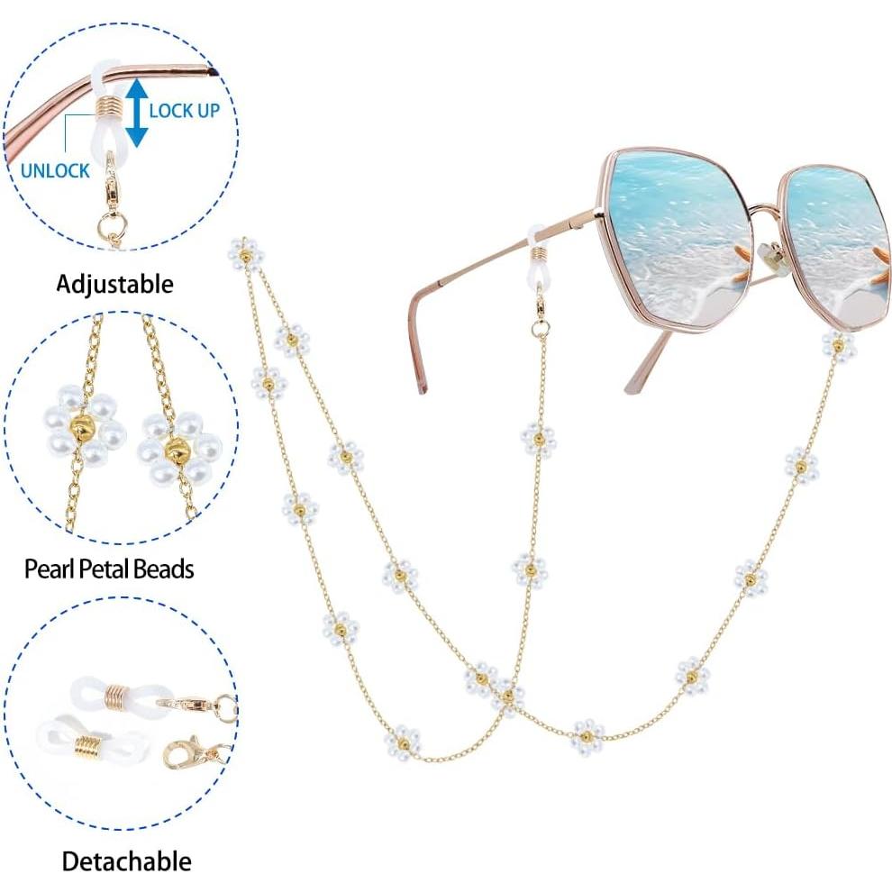 Cadena de Gafas LuReen con Perlas de Cristal para Mujeres