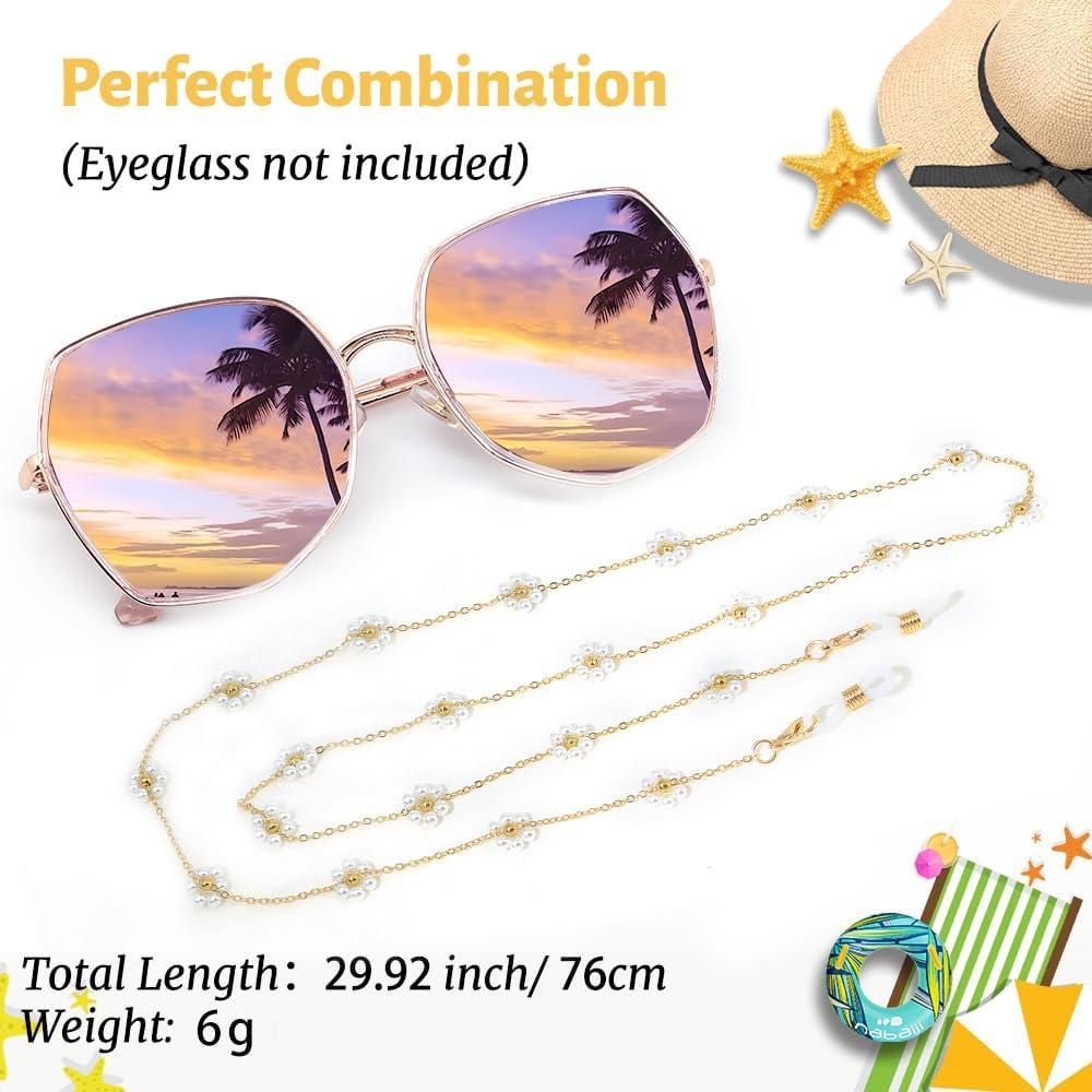 Cadena de Gafas LuReen con Perlas de Cristal para Mujeres