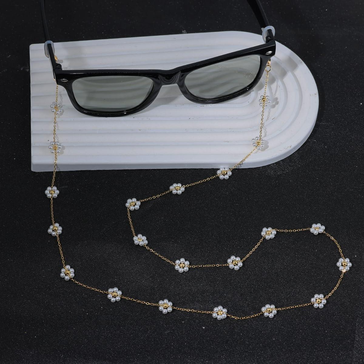 Cadena de Gafas LuReen con Perlas de Cristal para Mujeres