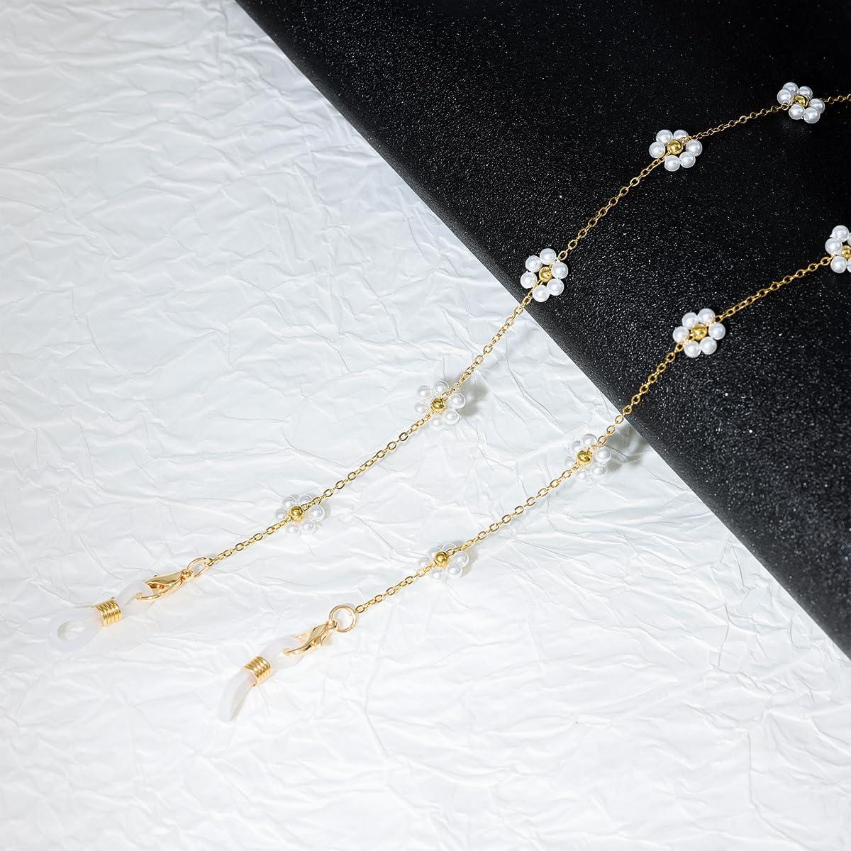 Cadena de Gafas LuReen con Perlas de Cristal para Mujeres