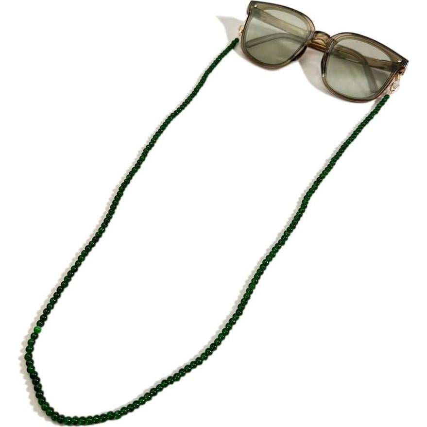 Cadena de Gafas para Mujeres DK078 con Cuentas Verdes 78 cm