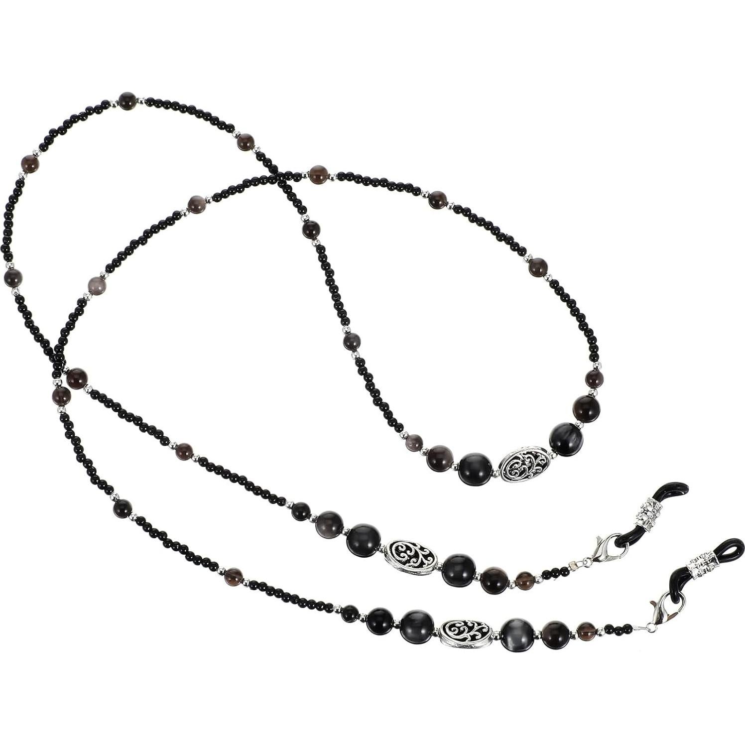 Cadena de Gafas Vintage con Perlas para Mujeres 77 cm