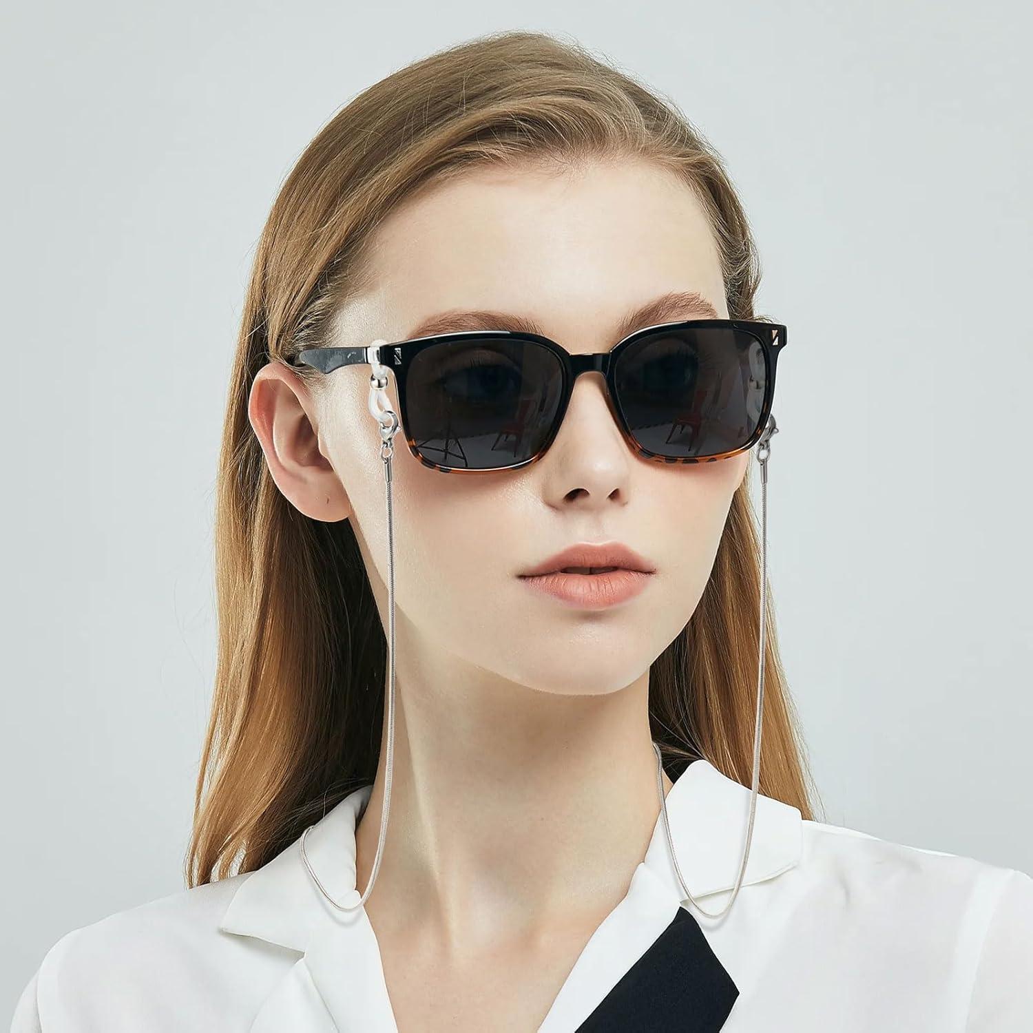 Cadena de Gafas WOZEAH para Mujeres - Acero Inoxidable 78 cm