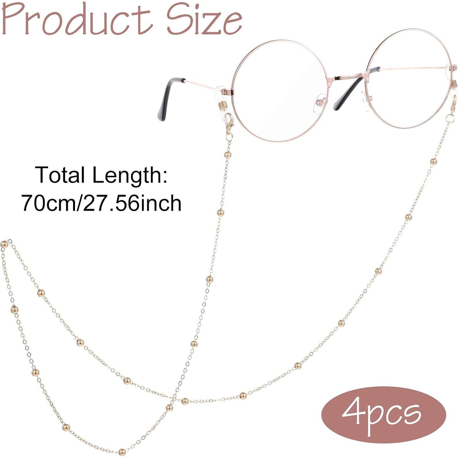 Cadena de Gafas Ouligay 4 Pcs Ajustable para Mujeres y Hombres