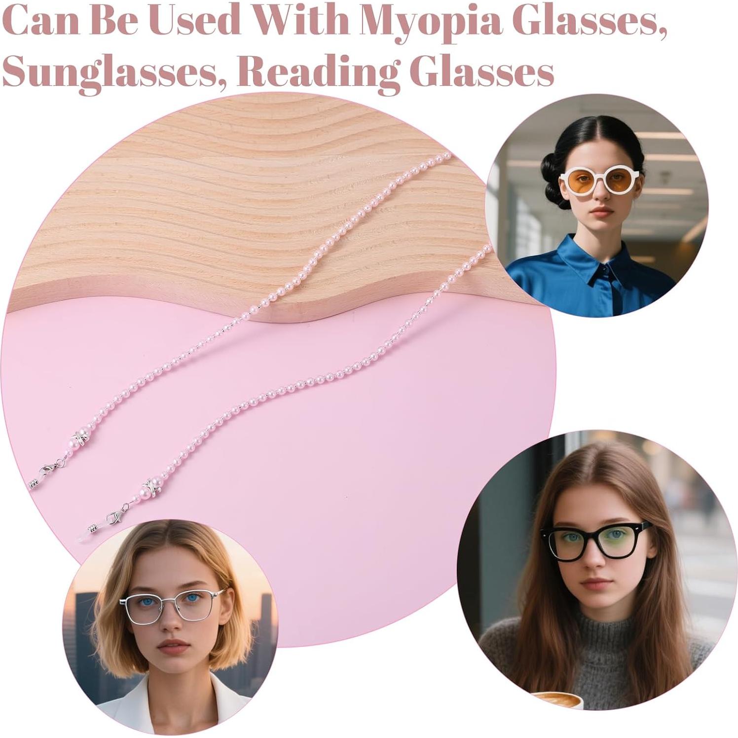 Cadena de Gafas de Perlas Tweruna - 3 Colores Elegantes 69.85 cm