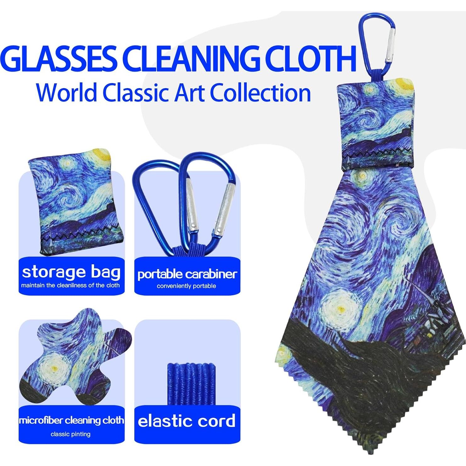 Paños de Limpieza de Microfibra YCCHN - 4 Piezas, Arte Clásico