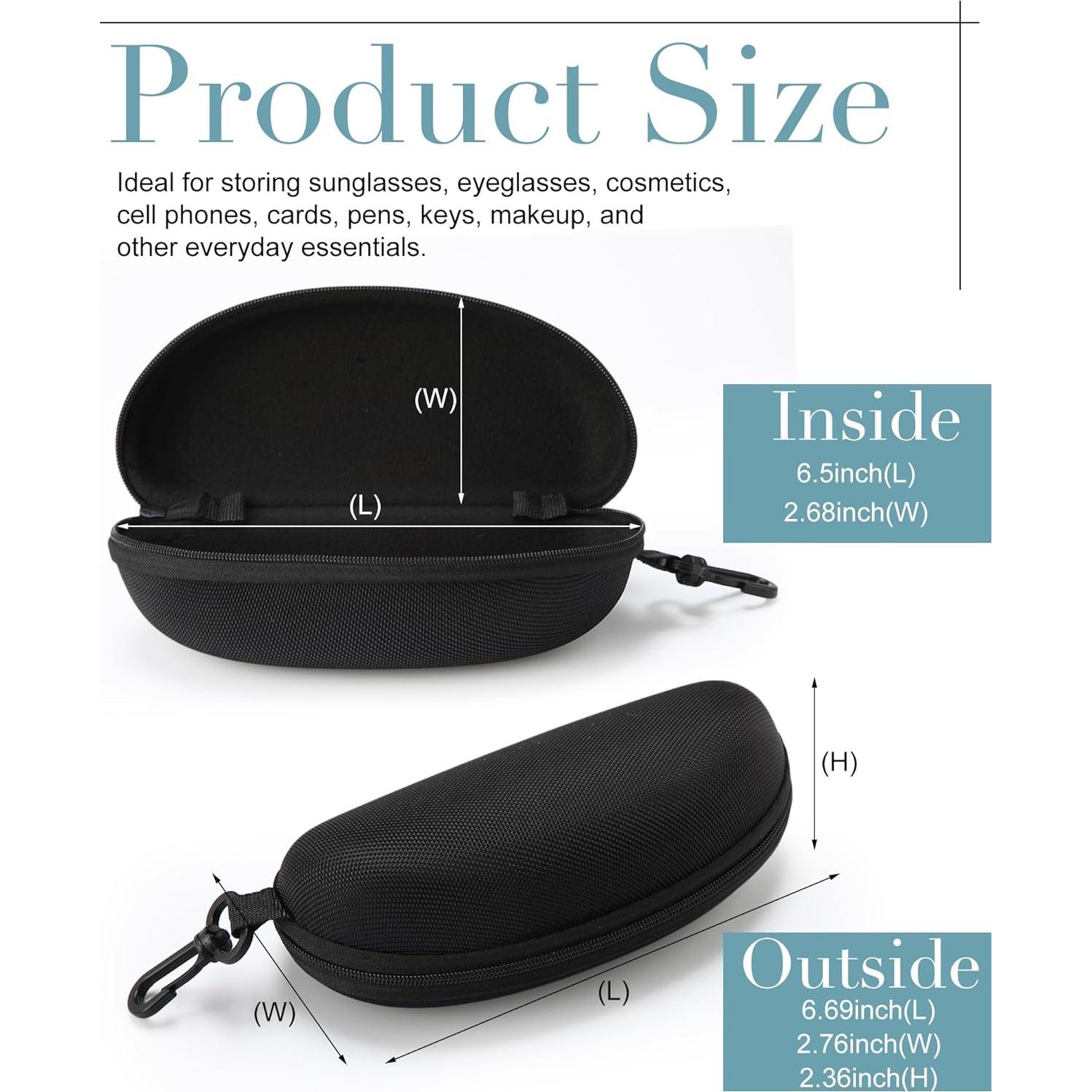 Estuche Duro para Gafas de Sol Treela - 24 Piezas Negro