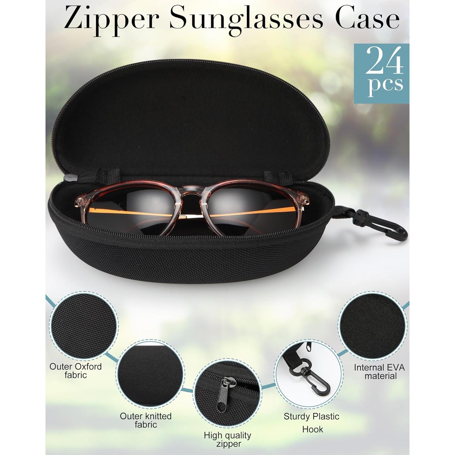 Estuche Duro para Gafas de Sol Treela - 24 Piezas Negro