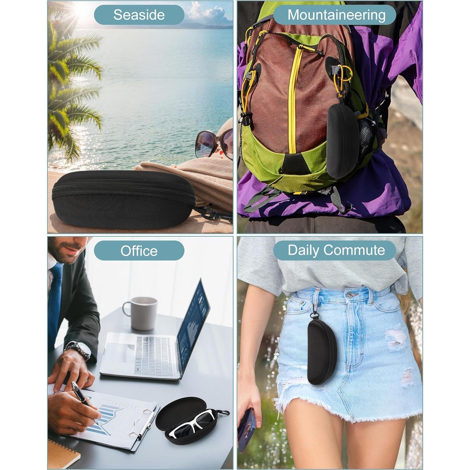 Estuche Duro para Gafas de Sol Treela - 24 Piezas Negro