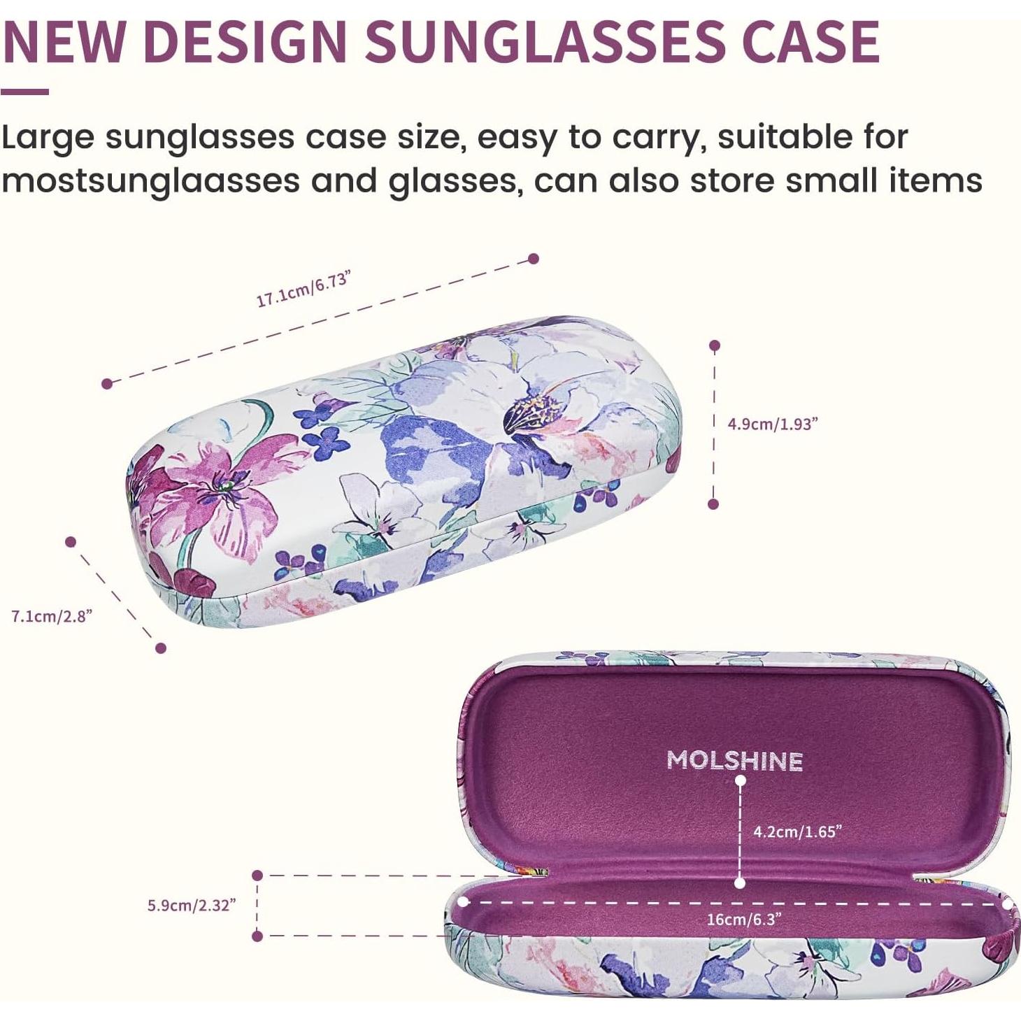 Funda Dura para Gafas de Sol Molshine Unisex Azul y Blanco