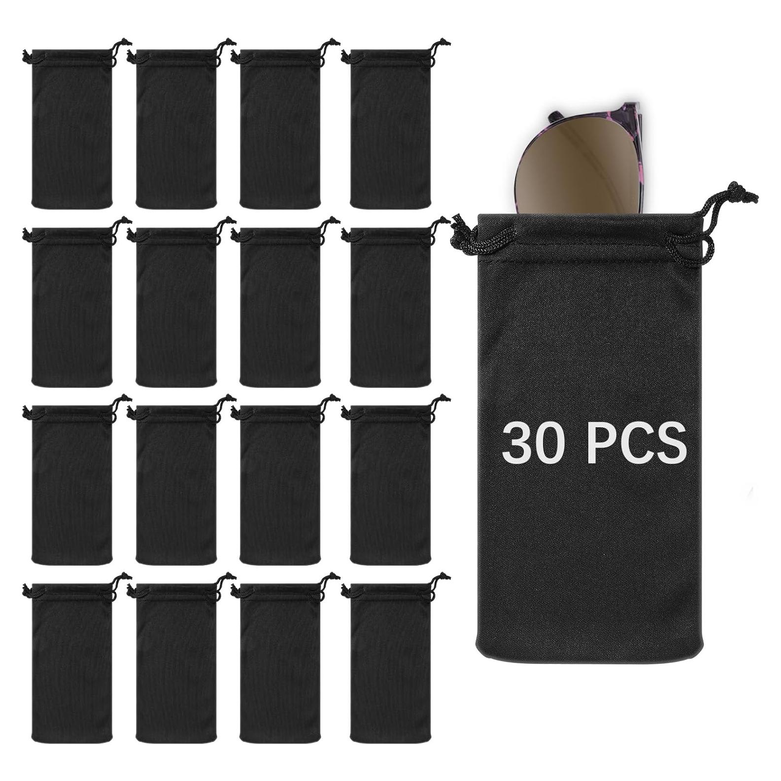 Bolsa de Gafas de Microfibra Lipetol - 30 Piezas Negras