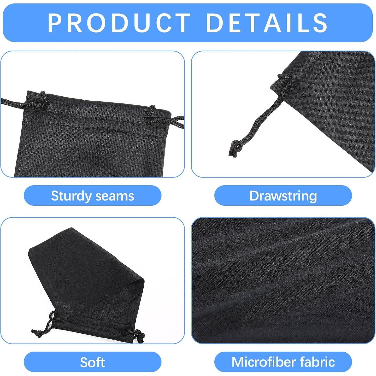 Bolsa de Gafas de Microfibra Lipetol - 30 Piezas Negras