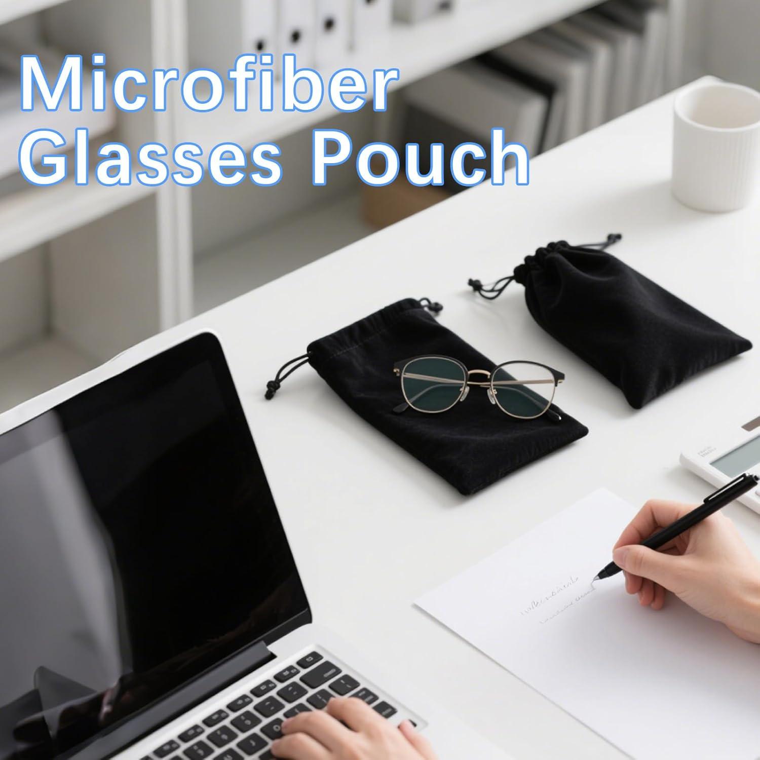 Bolsa de Gafas de Microfibra Lipetol - 30 Piezas Negras