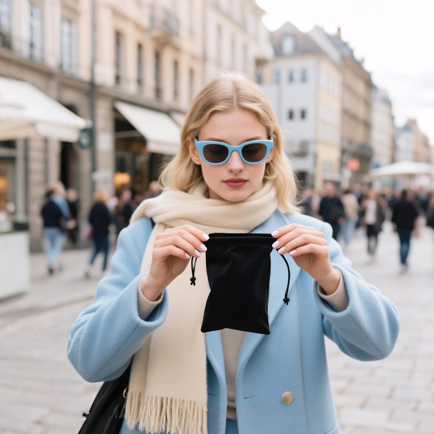 Bolsa de Gafas de Microfibra Lipetol - 30 Piezas Negras