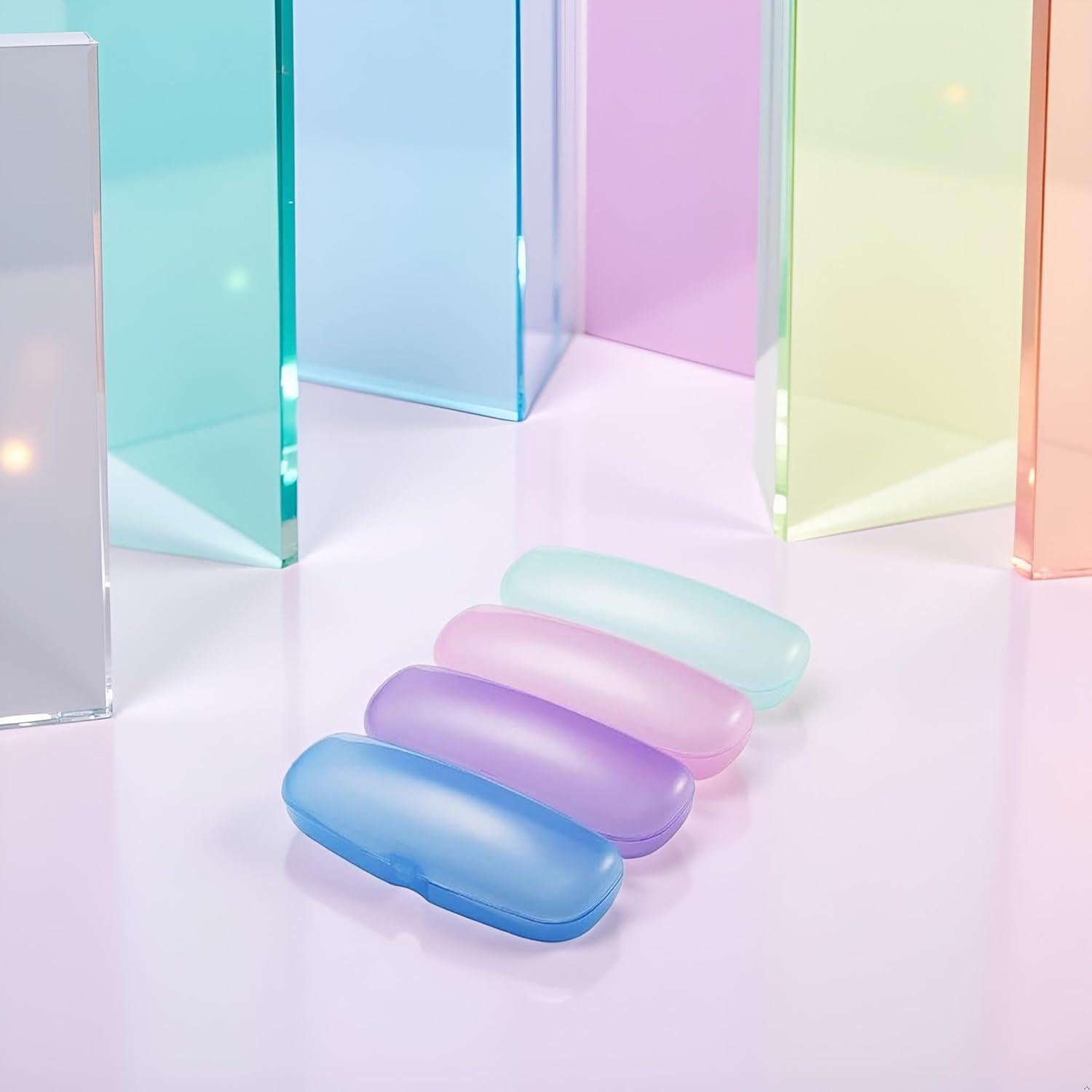 Estuches de Plástico Transparente WLngtv para Gafas - 2 Pcs