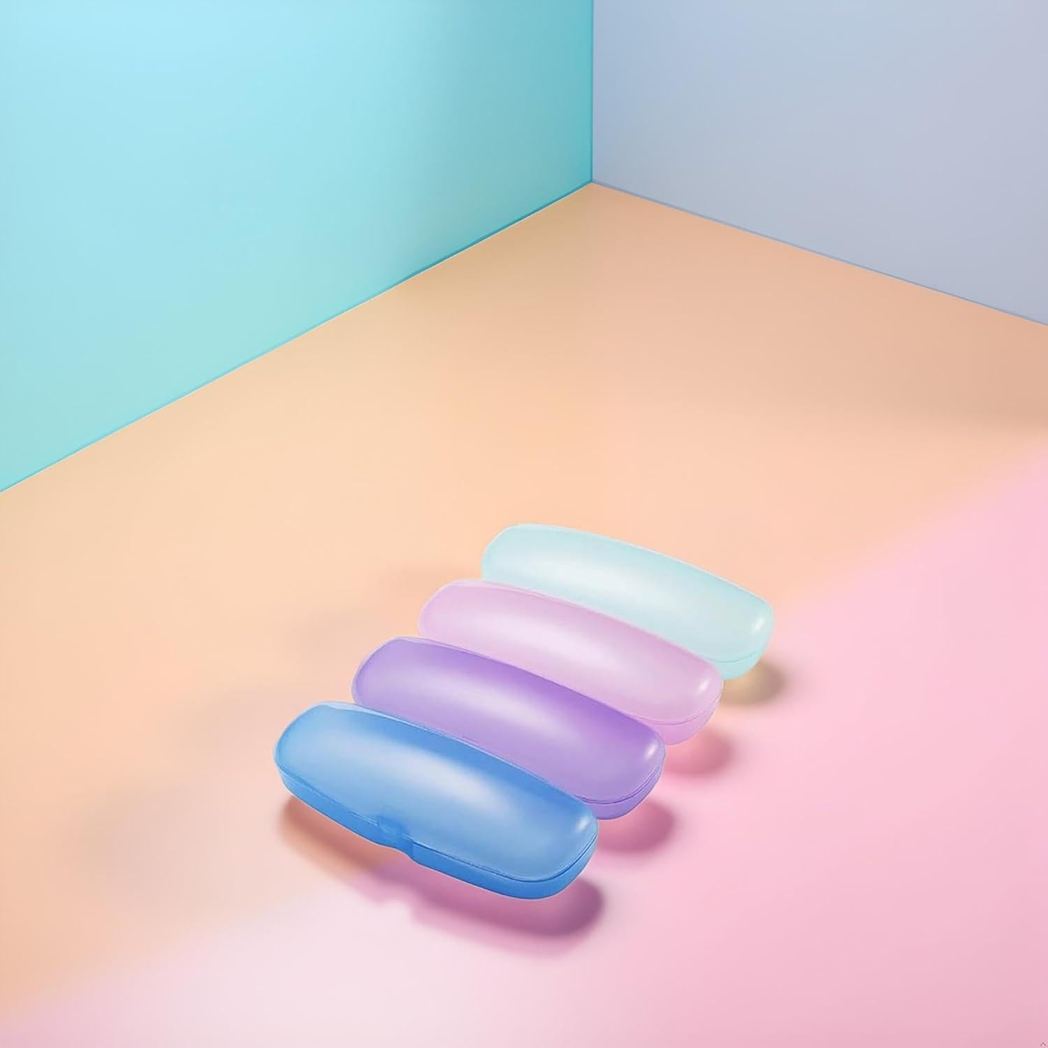 Estuches de Plástico Transparente WLngtv para Gafas - 2 Pcs