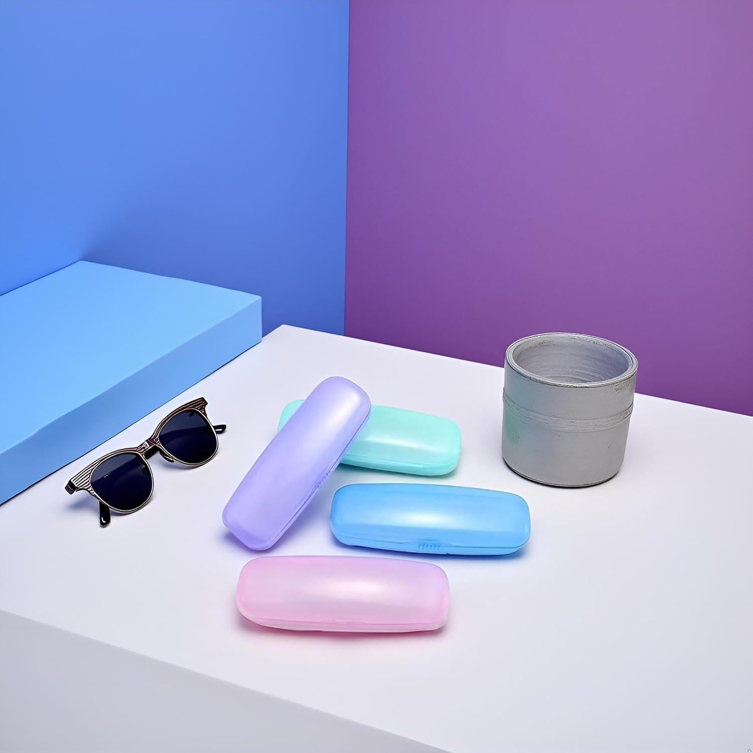 Estuches de Plástico Transparente WLngtv para Gafas - 2 Pcs