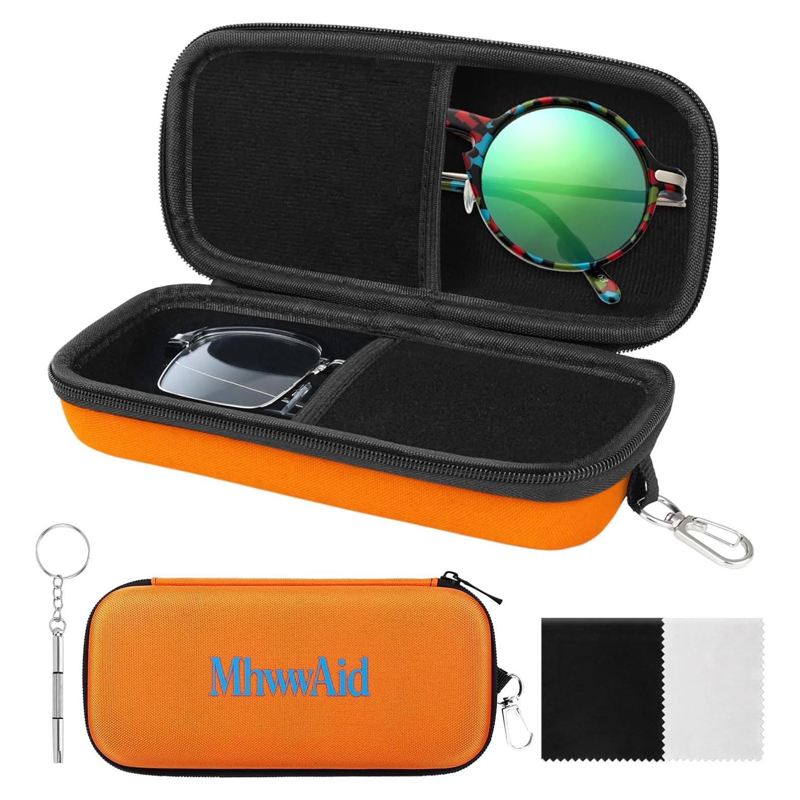 Estuche Doble para Gafas MhwwAid, Carcasa Dura, 19.5x8.9x6.1 cm