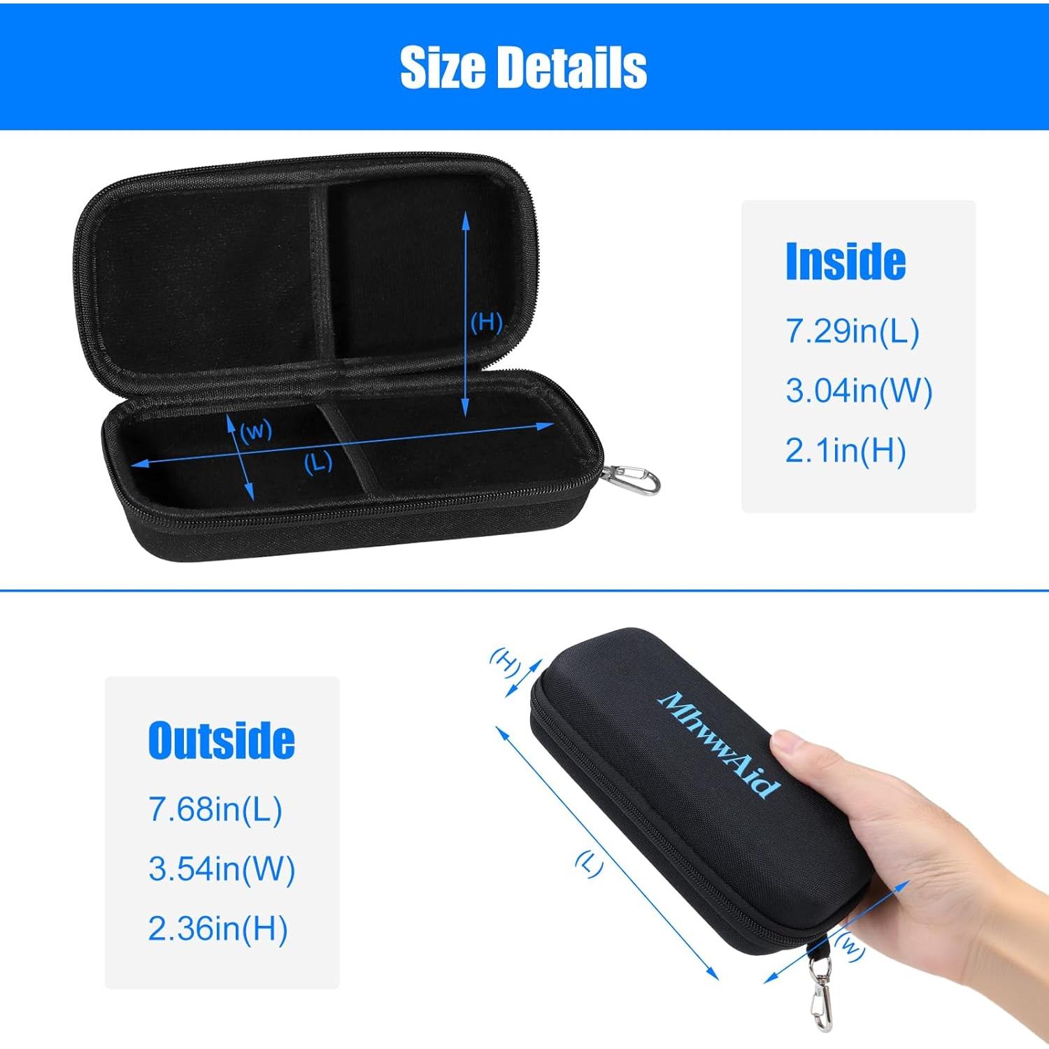 Estuche Doble para Gafas MhwwAid, Carcasa Dura, 19.5x8.9x6.1 cm