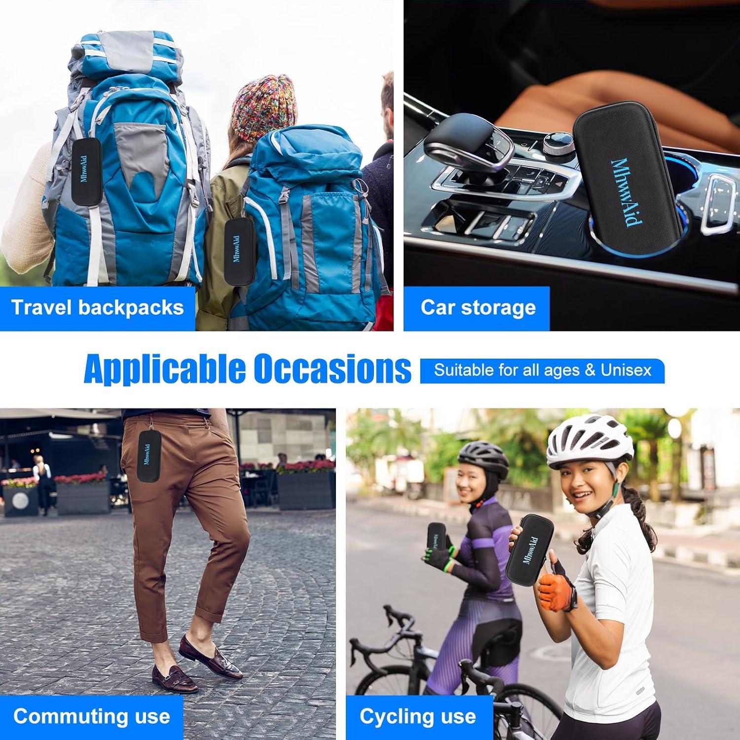 Estuche Doble para Gafas MhwwAid, Carcasa Dura, 19.5x8.9x6.1 cm