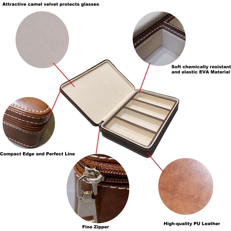 Caja de Almacenamiento de Gafas de PU do&we 4 Compartimentos