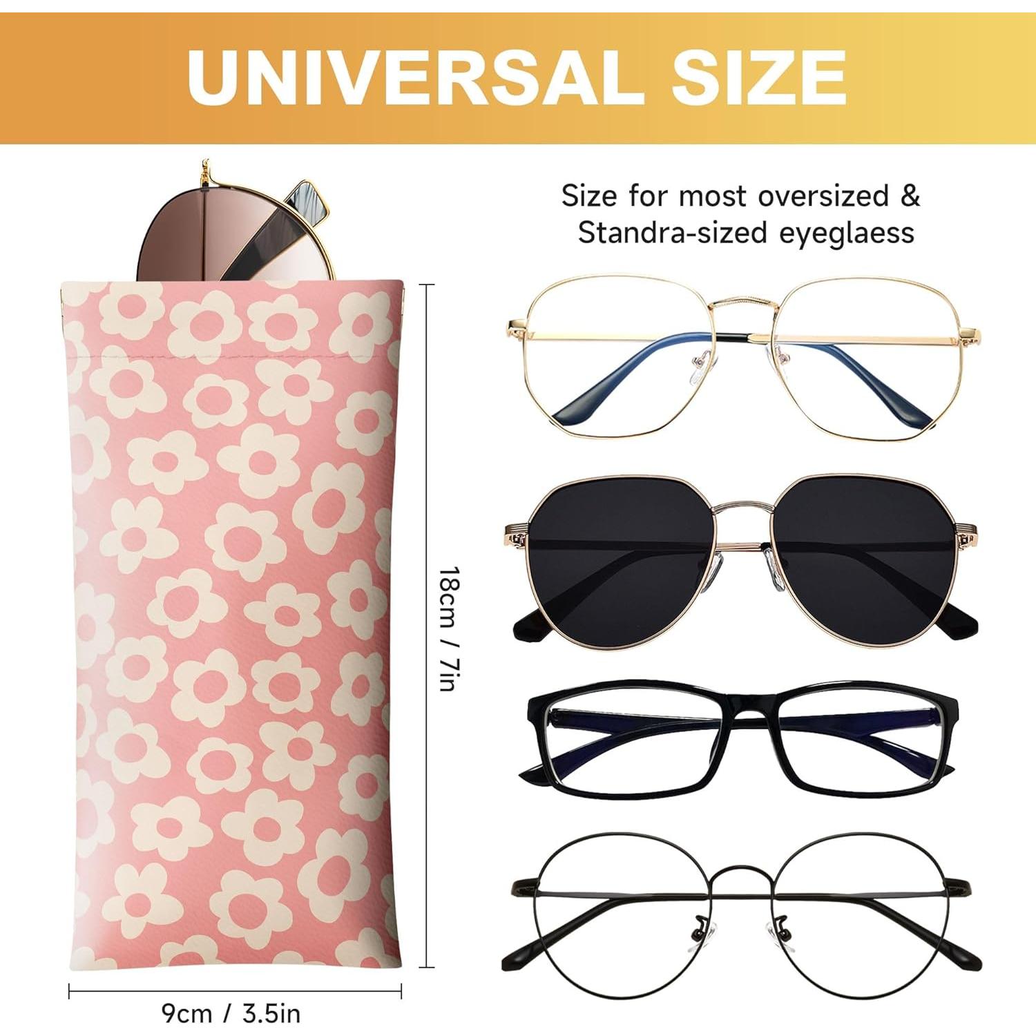 Estuche de Gafas de Sol Suave PU 2 Pcs Rosa y Verde