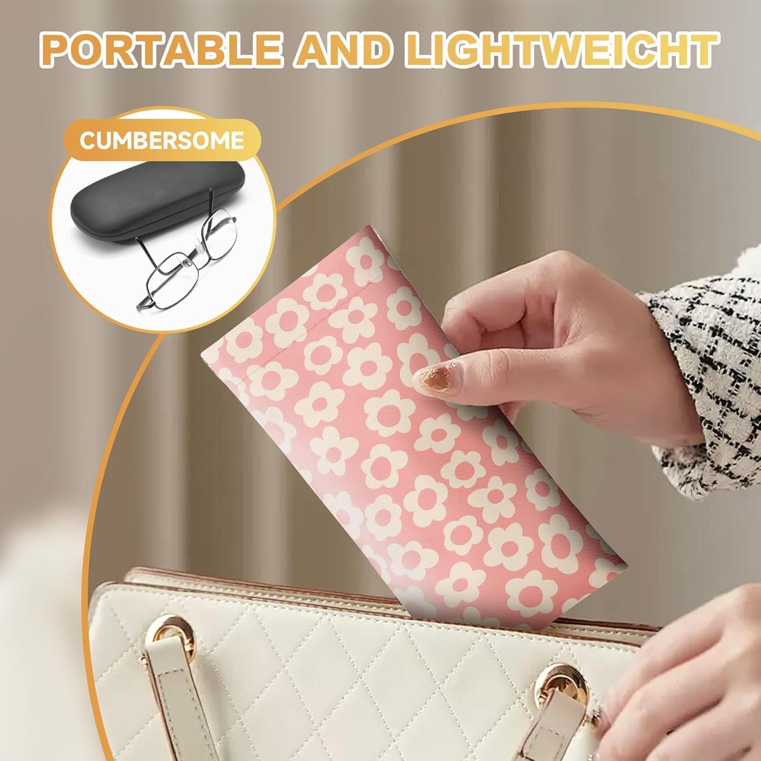 Estuche de Gafas de Sol Suave PU 2 Pcs Rosa y Verde