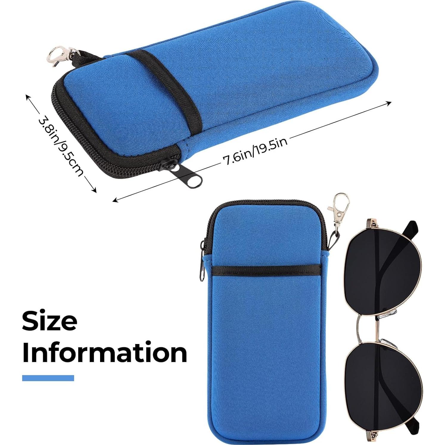Estuche Doble para Gafas ANLIOTO - Neopreno, 2 Pcs, Negro y Azul