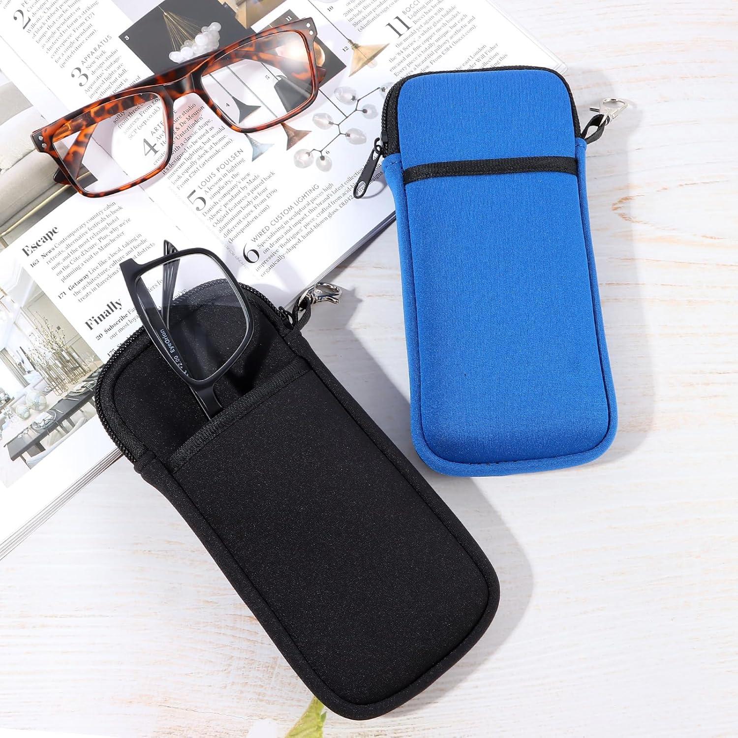 Estuche Doble para Gafas ANLIOTO - Neopreno, 2 Pcs, Negro y Azul