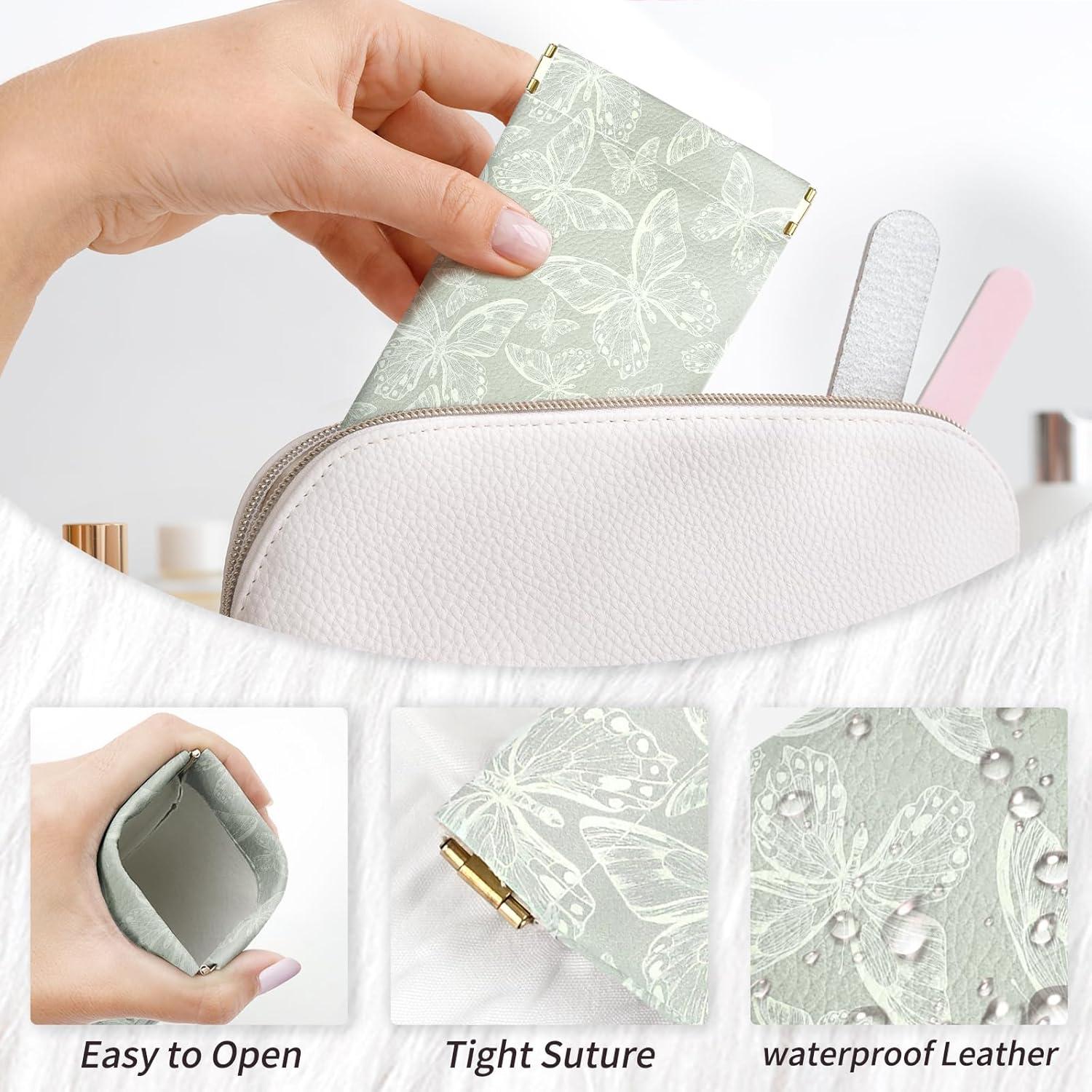 Estuche Suave para Gafas PU 2 Piezas Mujeres Leopardo y Mariposa