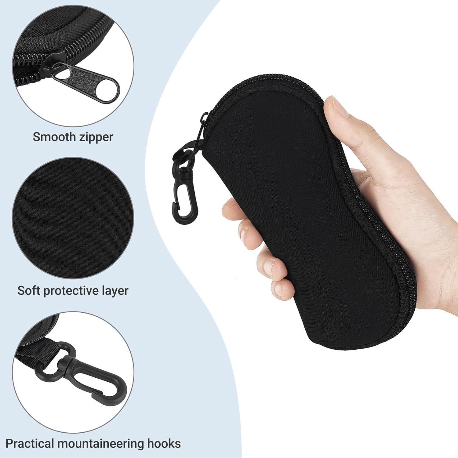 Estuche para Gafas Mkono Neopreno Ultra Ligero Negro 2 Pzs