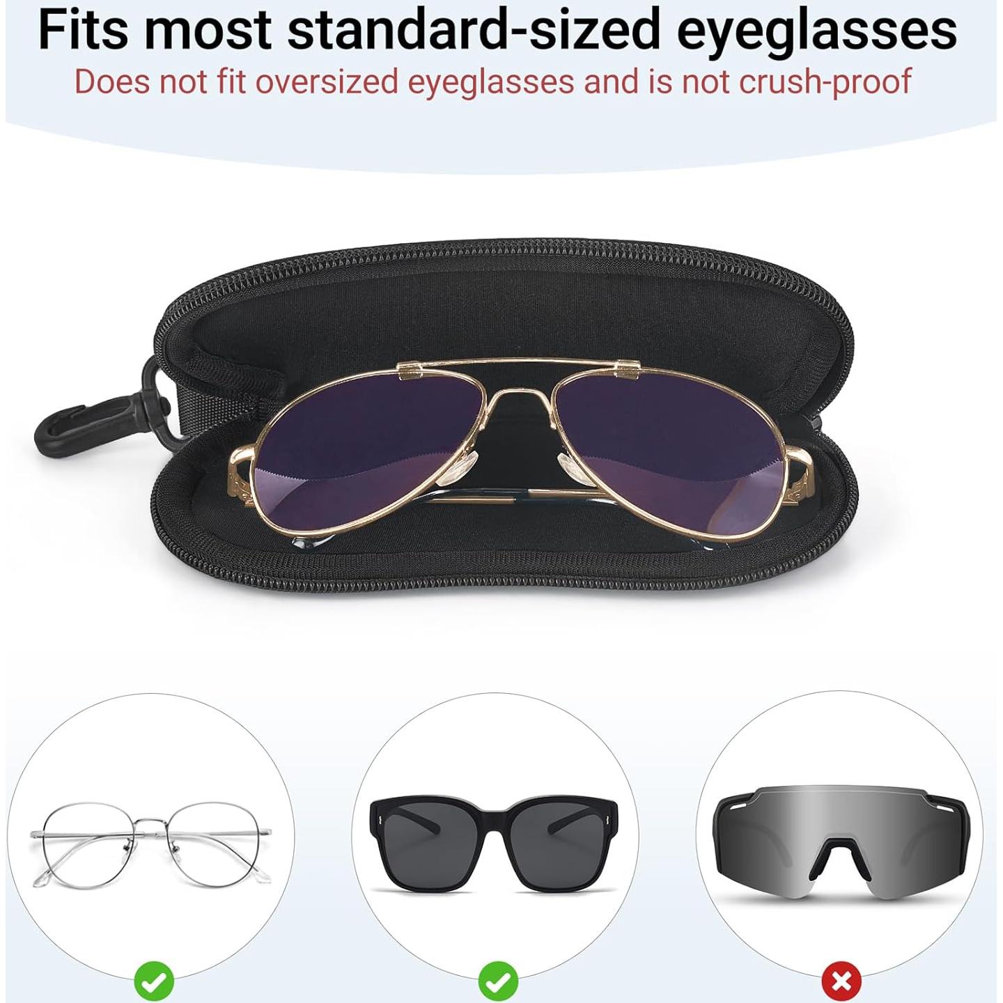 Estuche para Gafas Mkono Neopreno Ultra Ligero Negro 2 Pzs