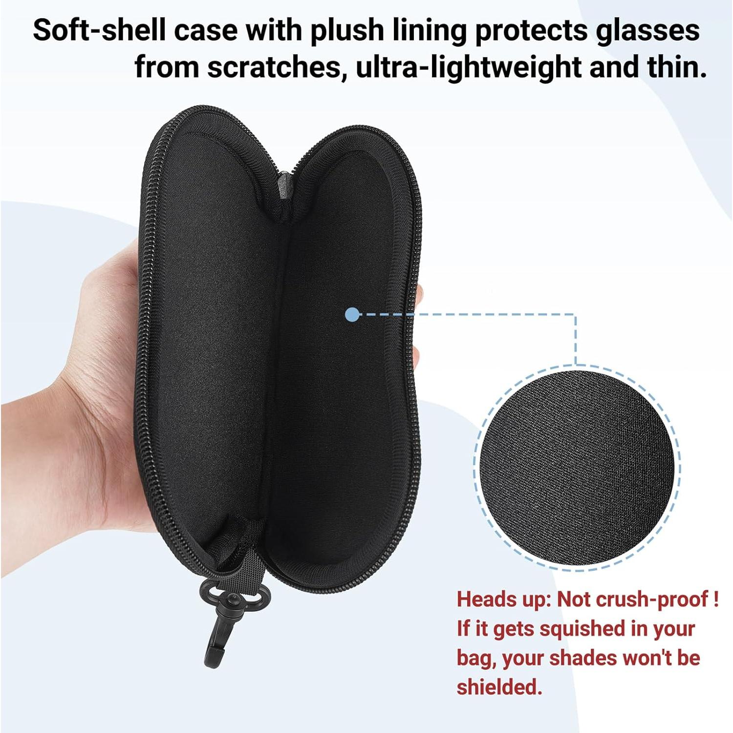 Estuche para Gafas Mkono Neopreno Ultra Ligero Negro 2 Pzs