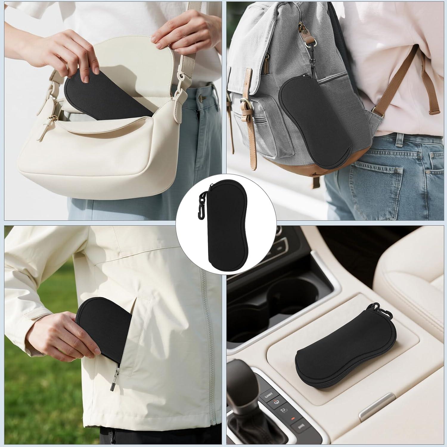 Estuche para Gafas Mkono Neopreno Ultra Ligero Negro 2 Pzs