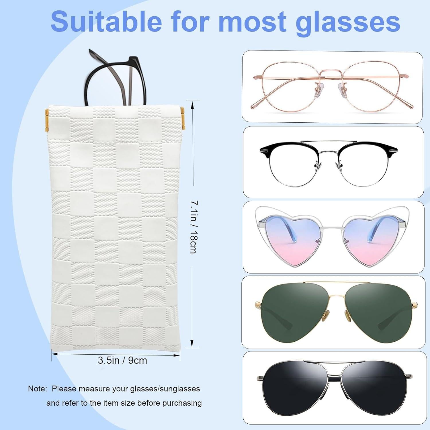Estuche Suave para Gafas de Sol 4 Pcs Cuero Impermeable