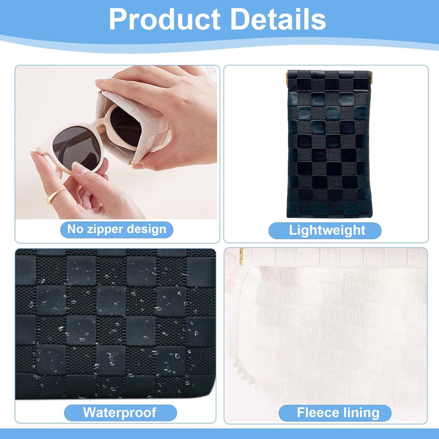 Estuche Suave para Gafas de Sol 4 Pcs Cuero Impermeable