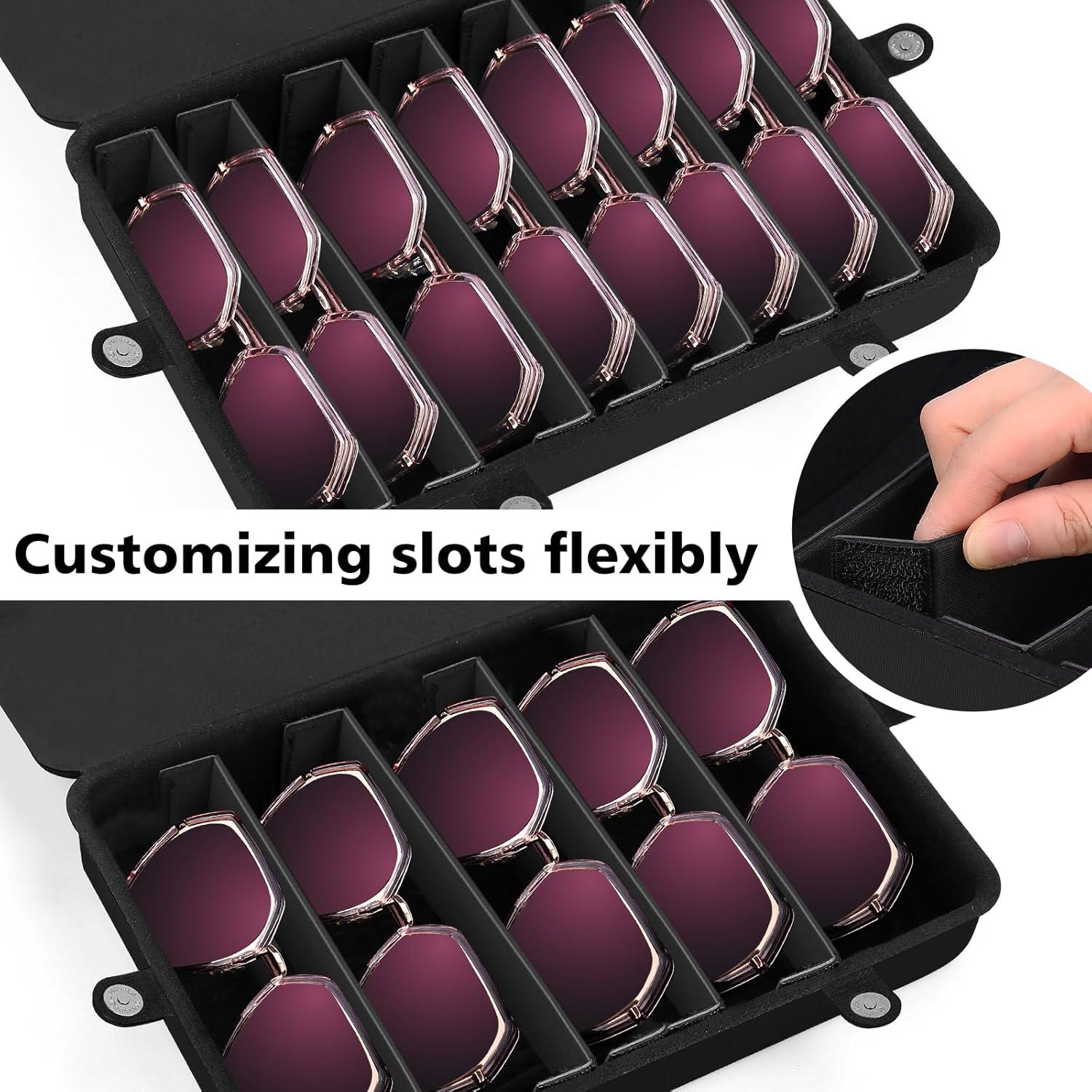 Estuche de Almacenamiento para Gafas RISOU - 8 Ranuras Negro