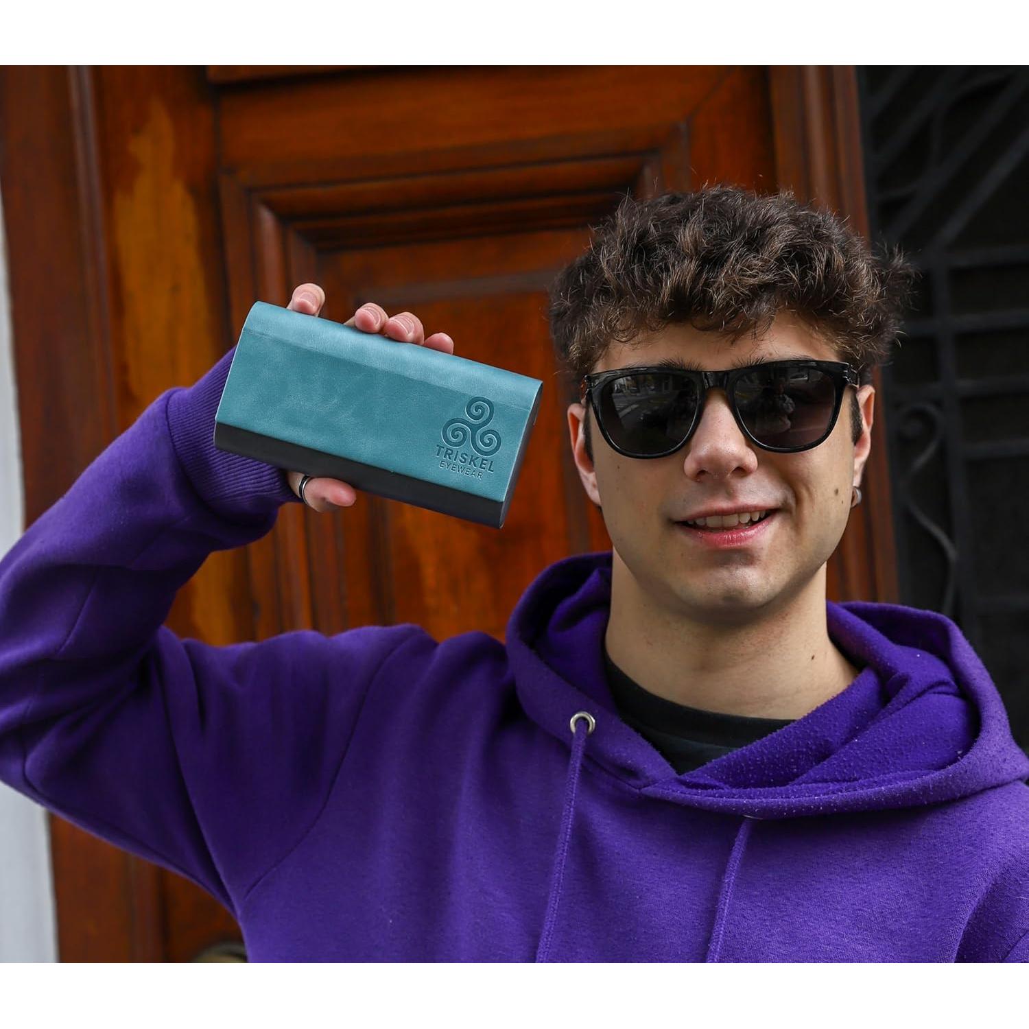 Estuche Doble para Gafas Triskel - PU Duro, Cierre Magnético