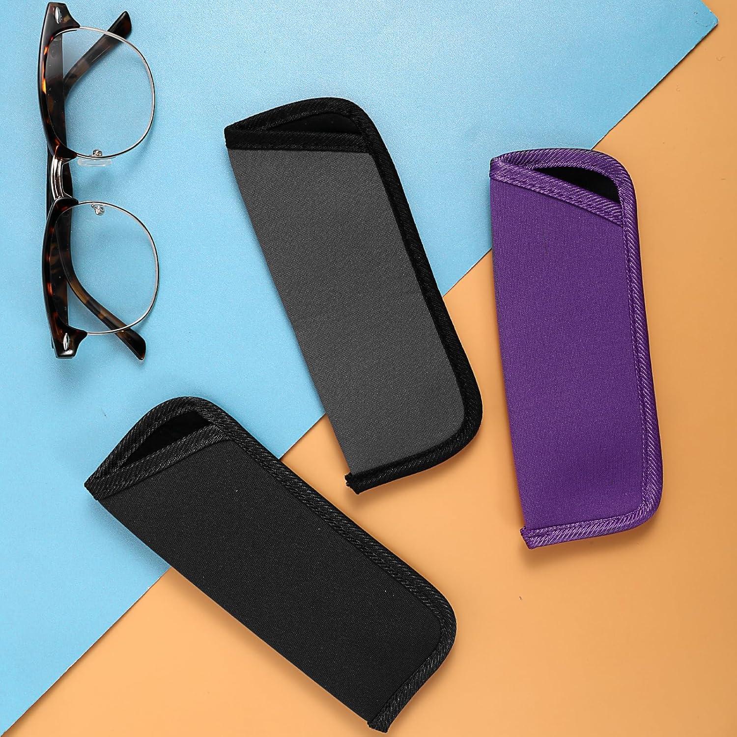 Paquete de 3 estuches suaves para gafas EVA - Negro, Púrpura, Gris