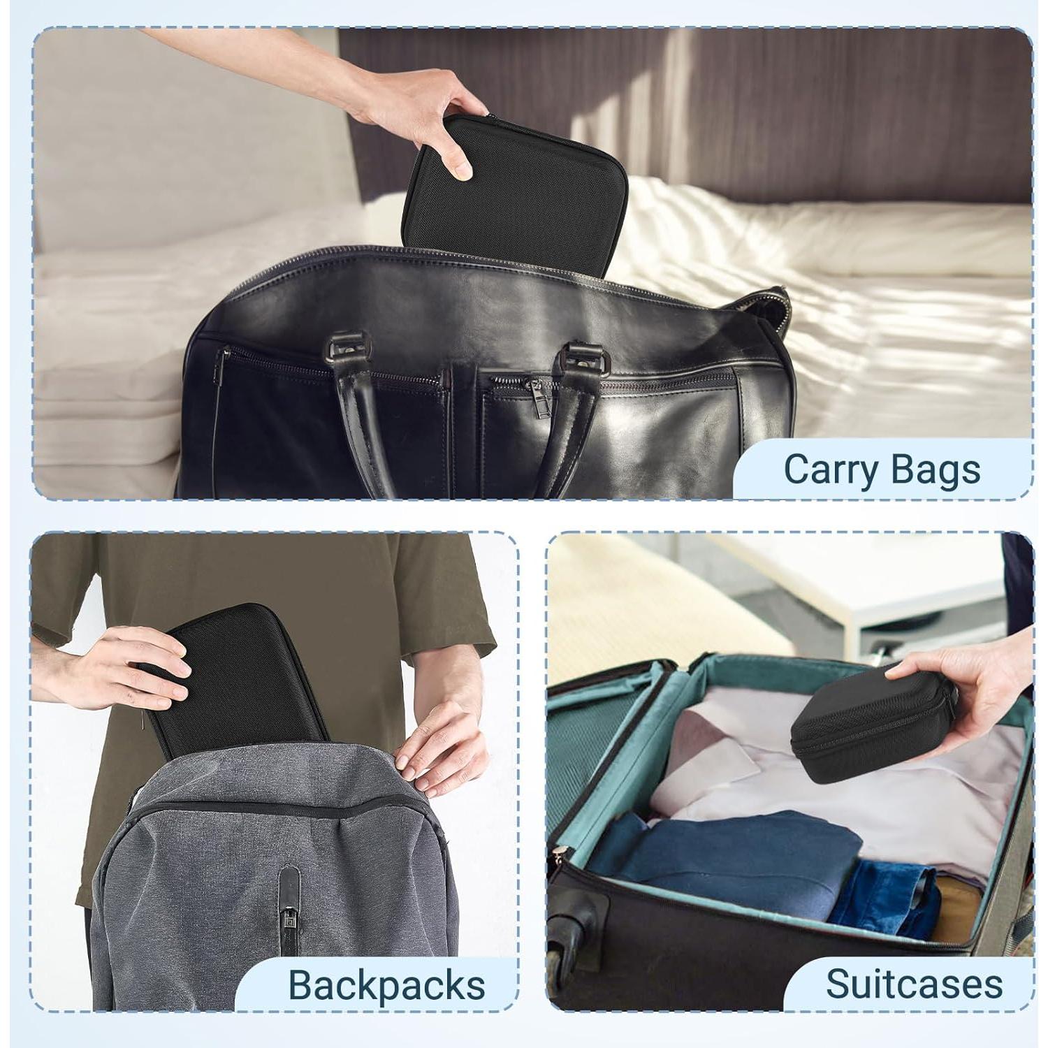 Estuche Organizador de Gafas de Sol Mkono Negro 3 Ranuras