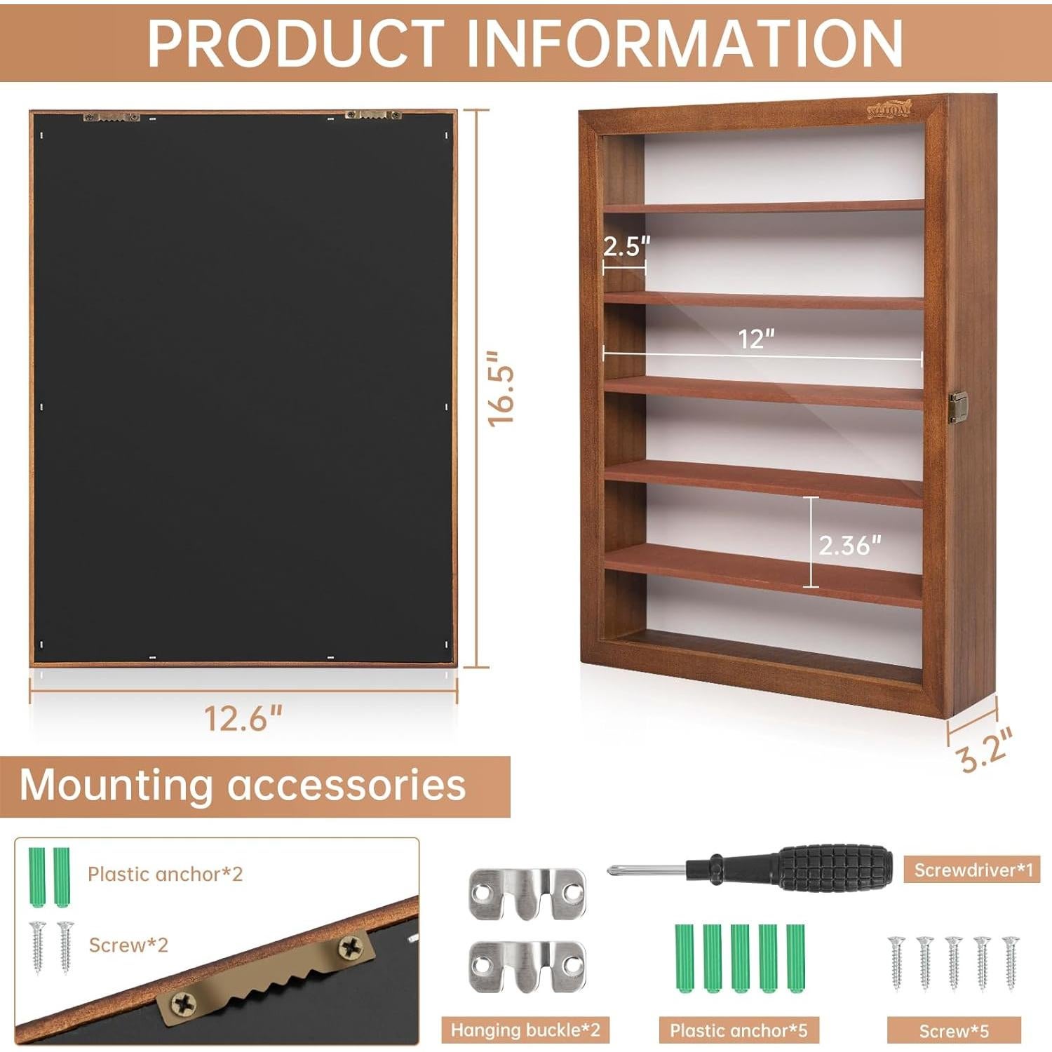 Estuche de exhibición de gafas de sol WELIDAY grande marrón