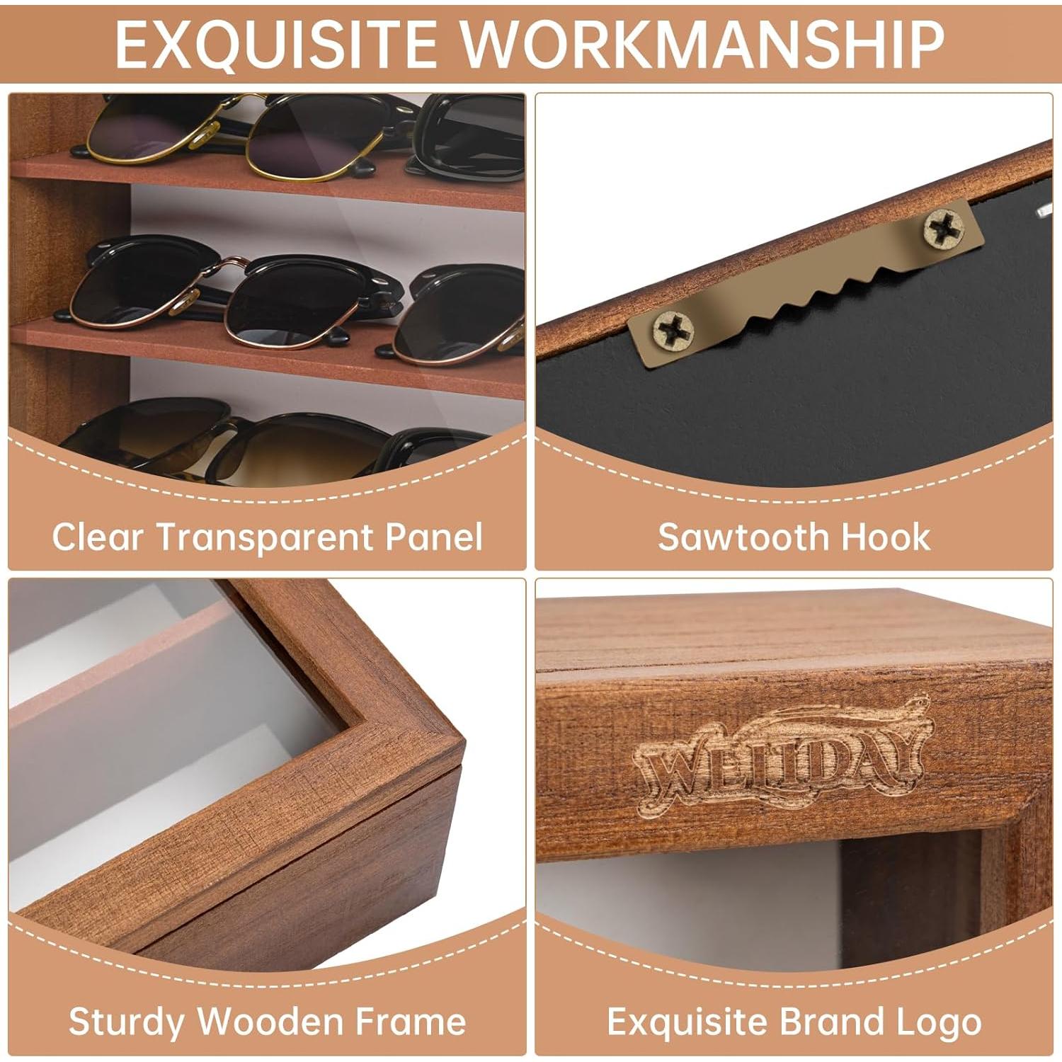 Estuche de exhibición de gafas de sol WELIDAY grande marrón