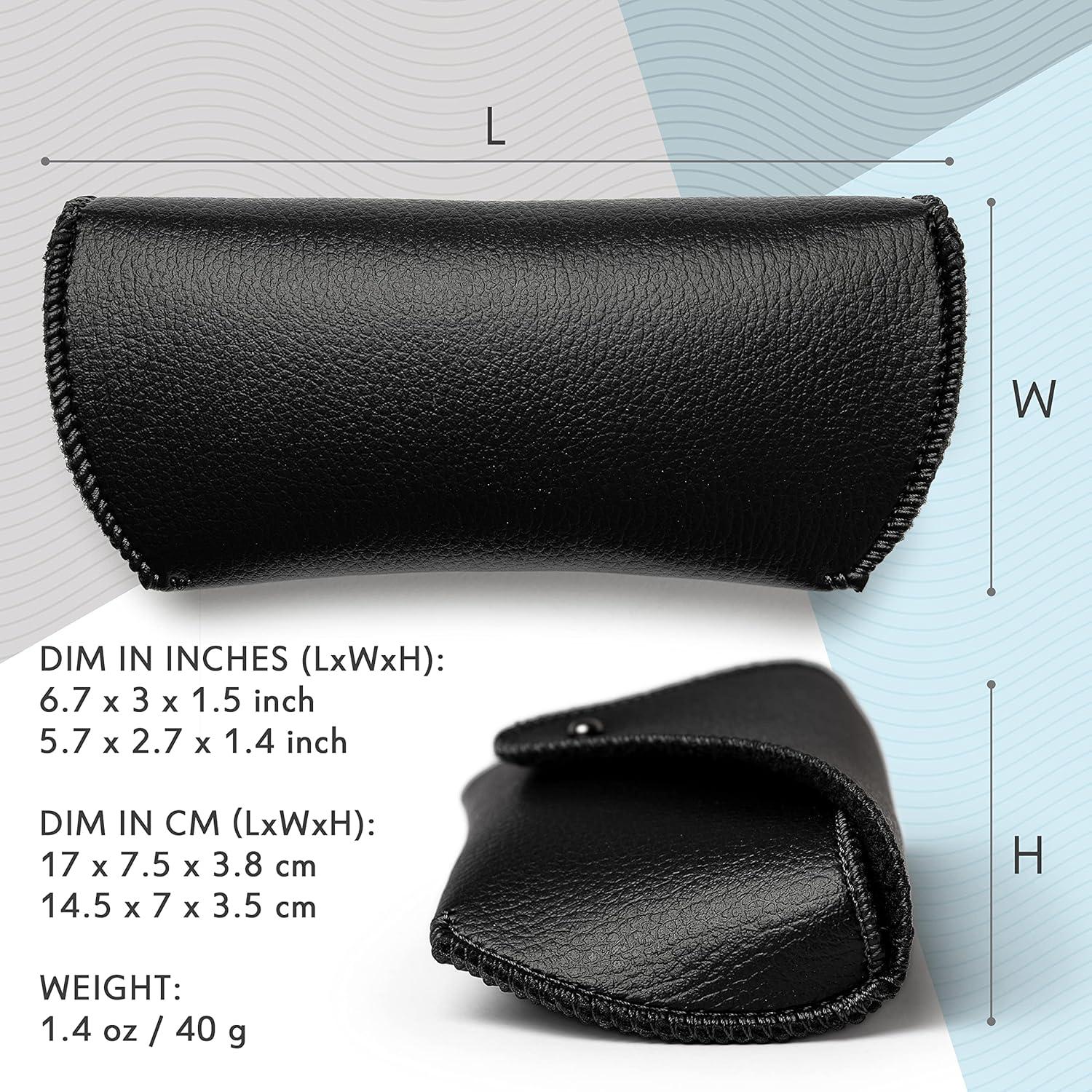 Funda de Gafas de PU Cuero Negra Orsus Mediana Grande