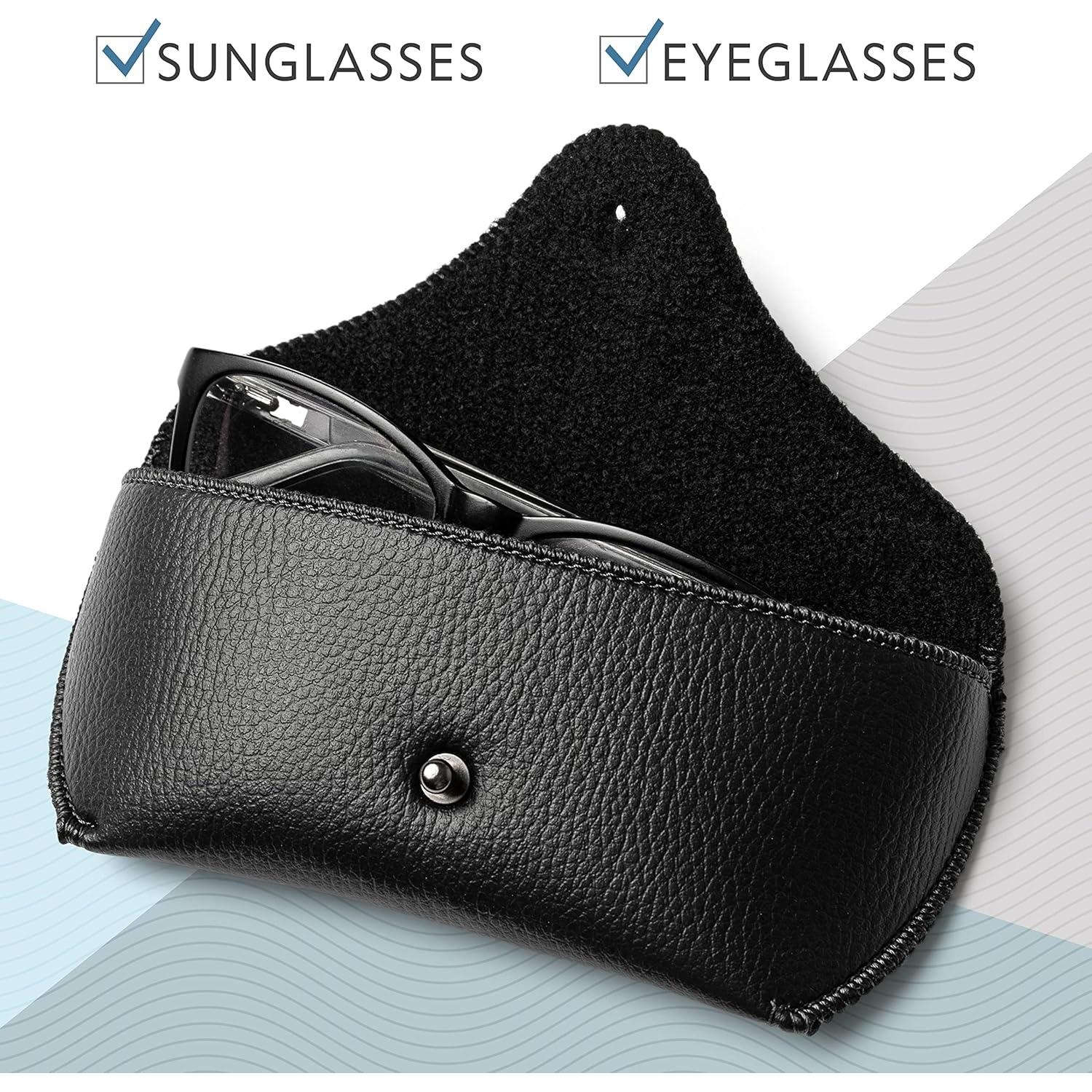 Funda de Gafas de PU Cuero Negra Orsus Mediana Grande